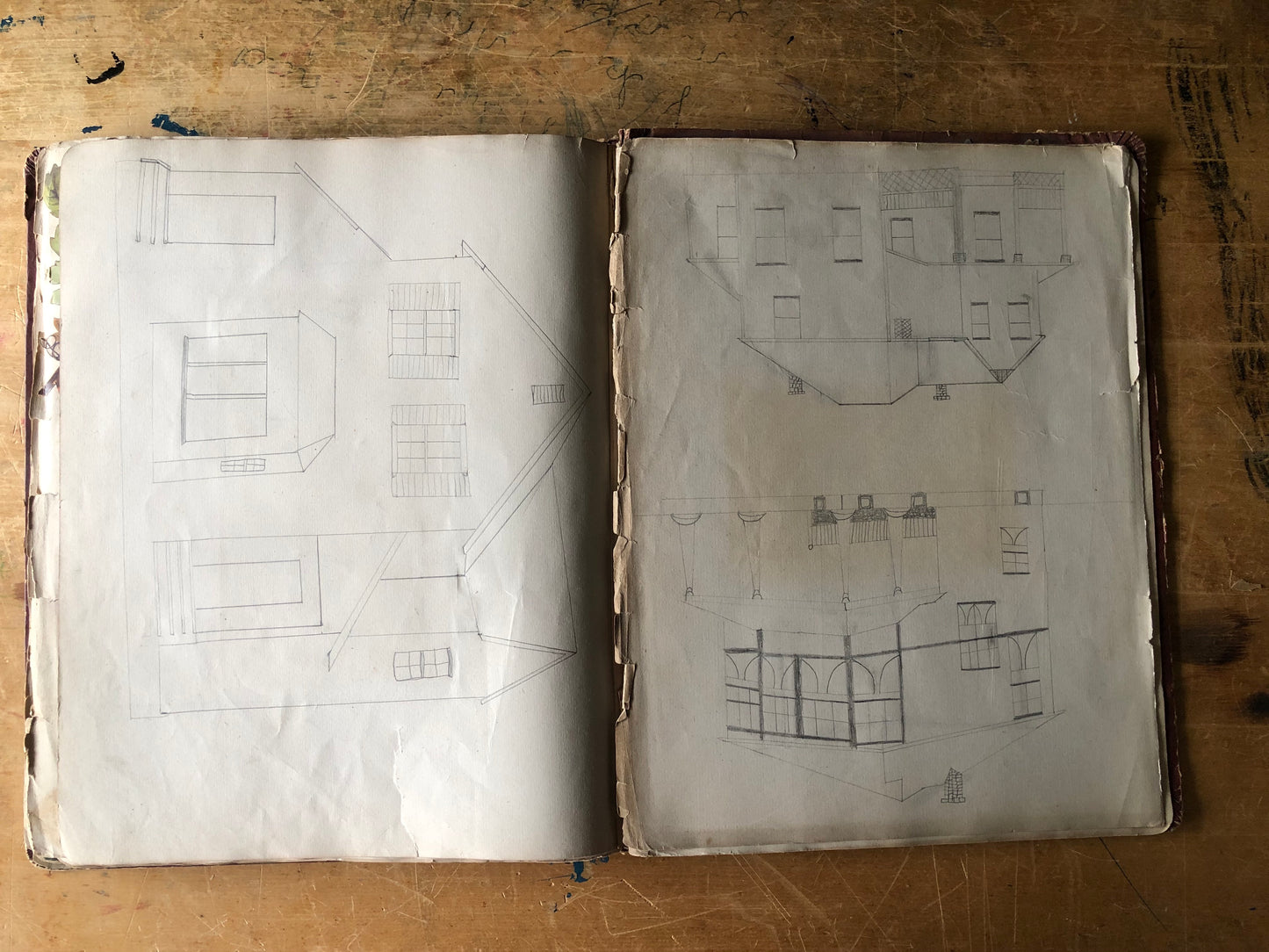 Antique Victorian Scrapbook w/ Calling Cards, Die-Cuts, Etc. (c.1800s)