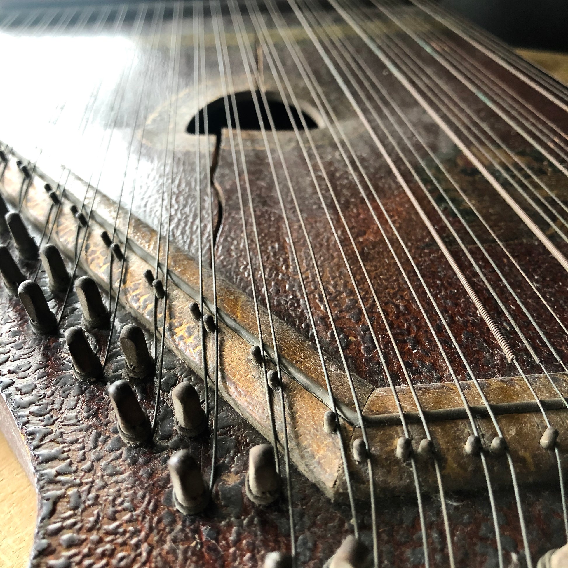 Antique Zither Instrument with Eagle Emblem (c.1920s)