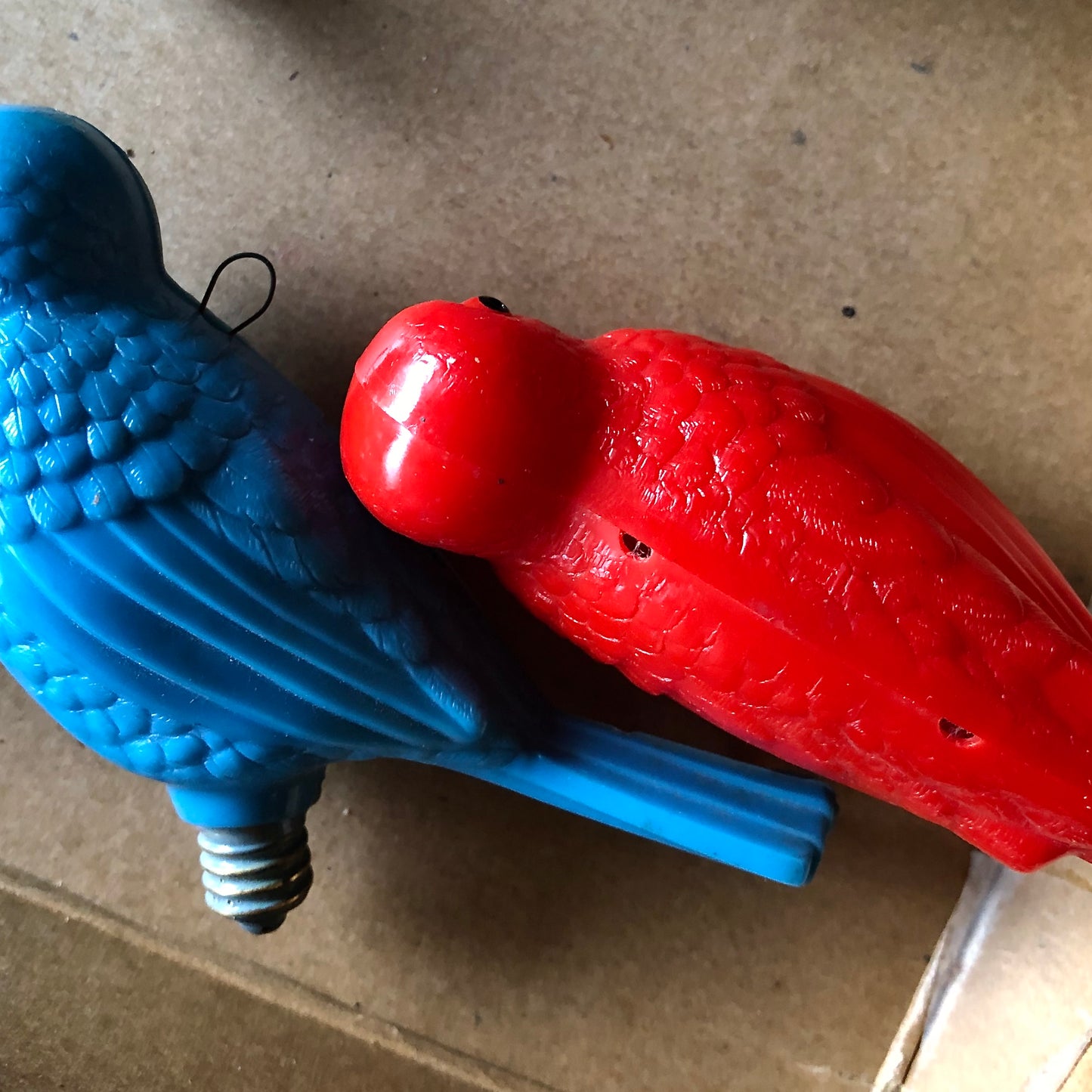 Vintage Plastic Decorative Bird Light Bulbs (c.1960s)