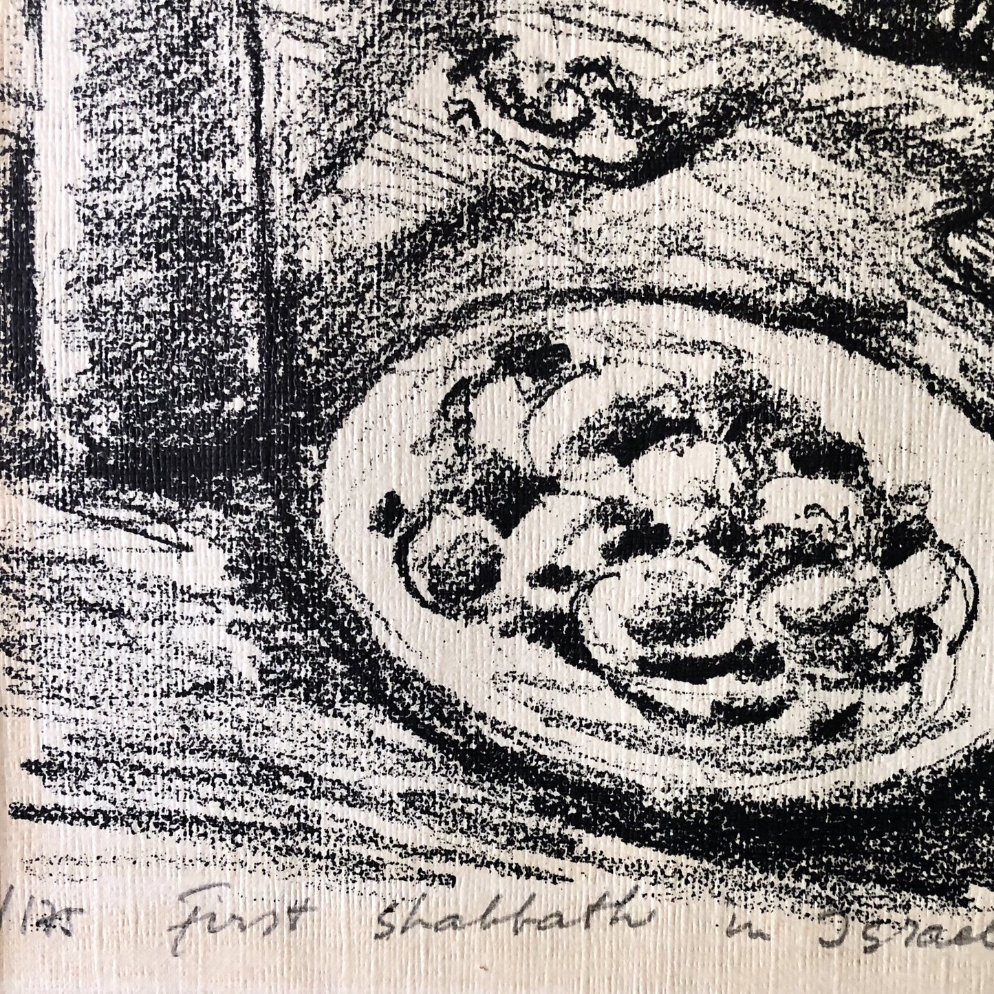 Jewish Art 'First Sabbath' Lithograph (1970)