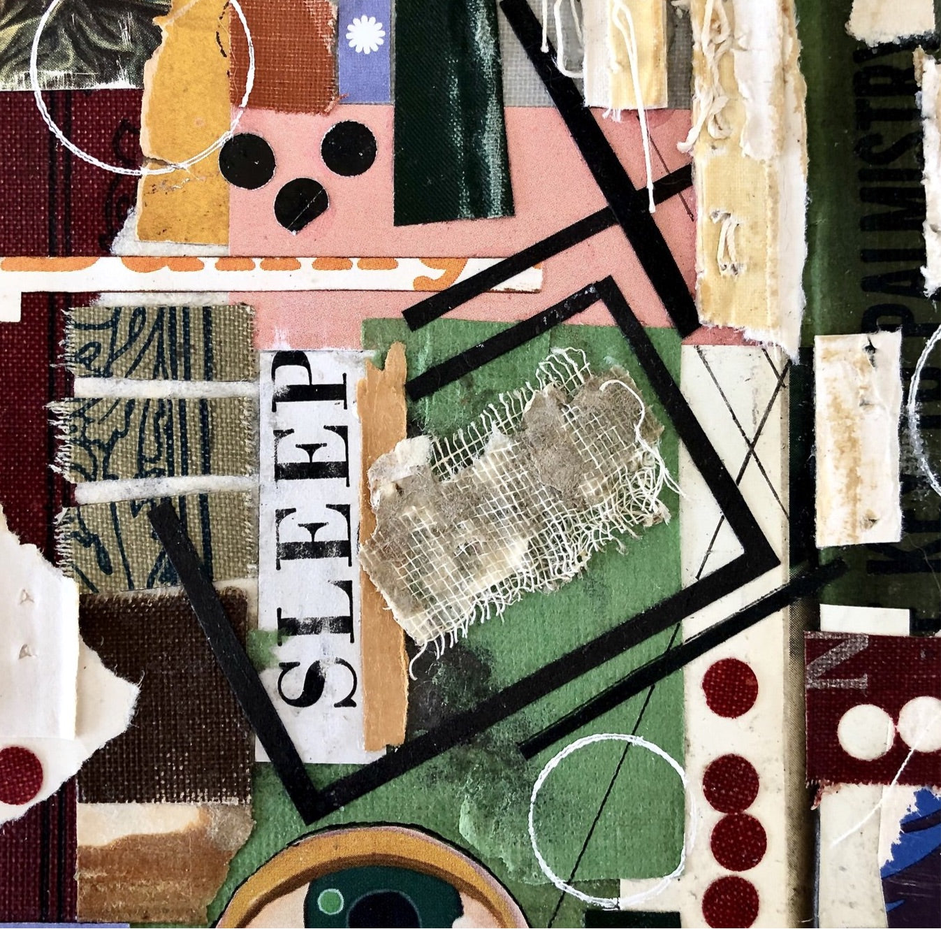 Vintage Paper Collage, 'Eye Wide Open'