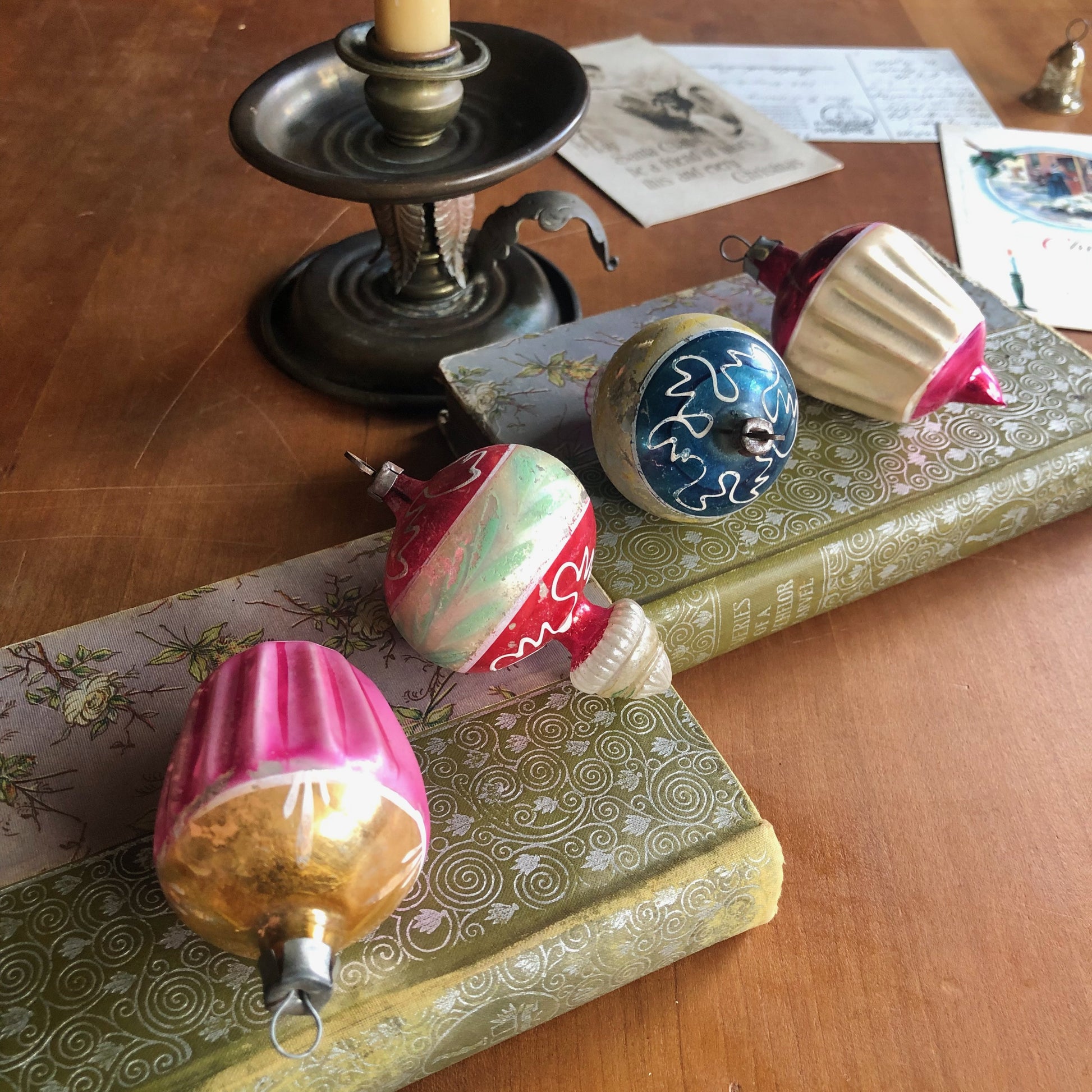 Antique Blown Glass Teardrop Ornaments (c.1900s)