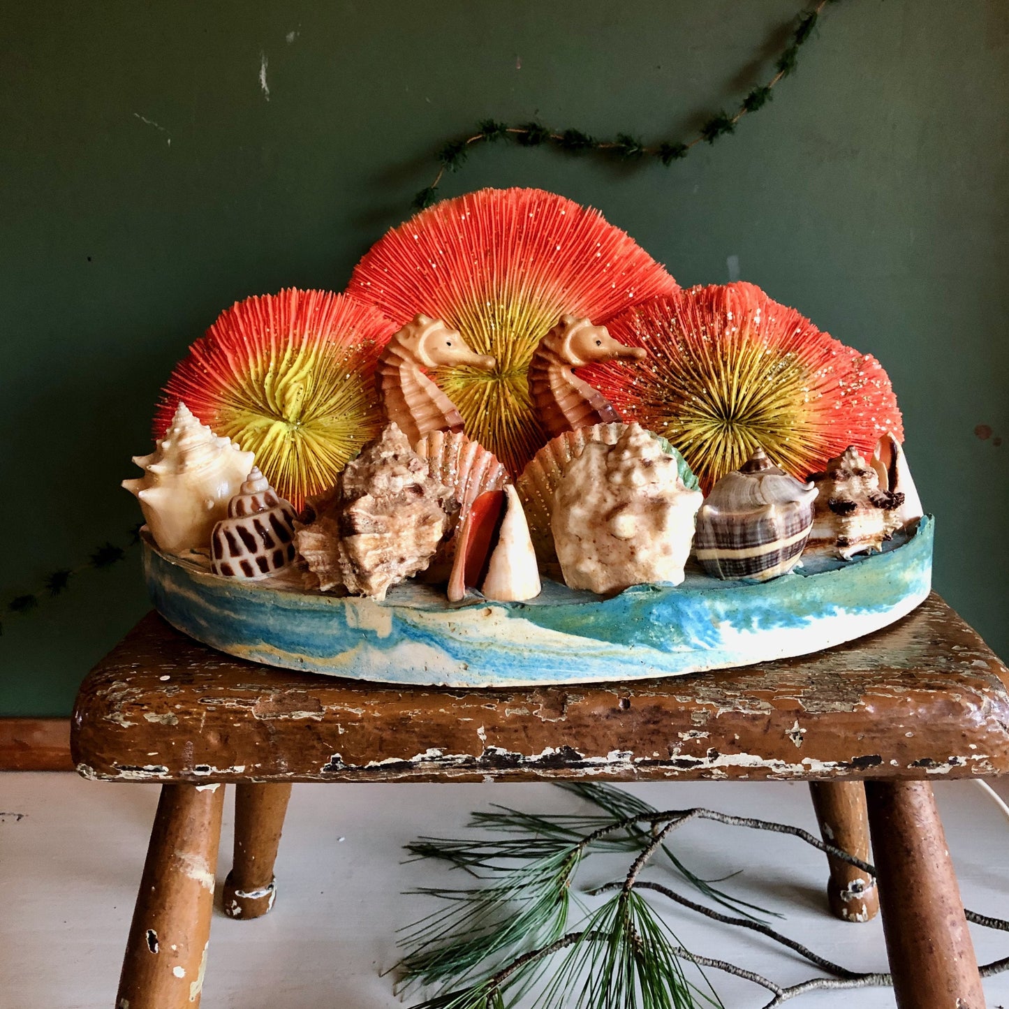 Old Florida Souvenir Sea Shell Lamp (c.1950s)