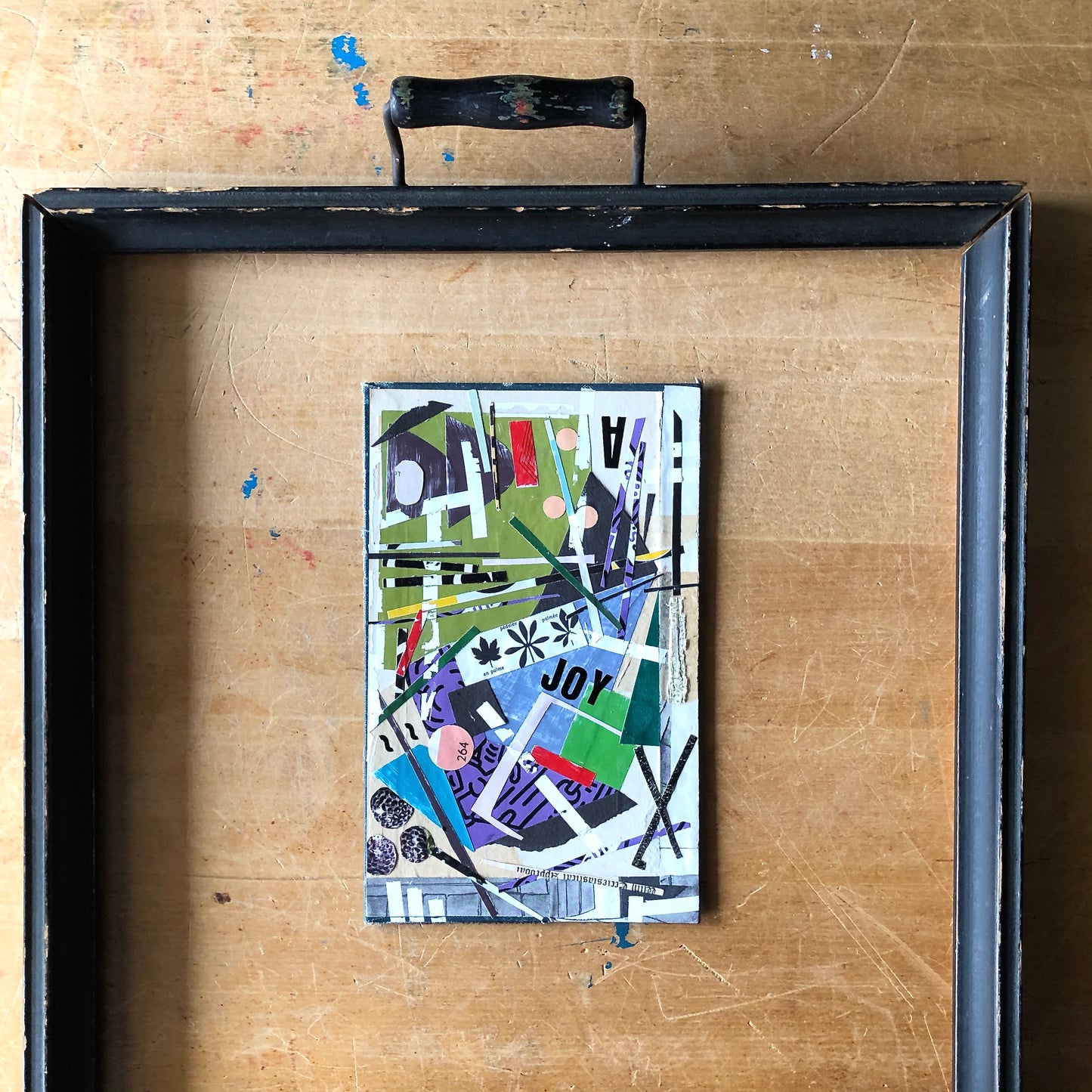 Abstract Paper Collage Art, 'Choose Joy'