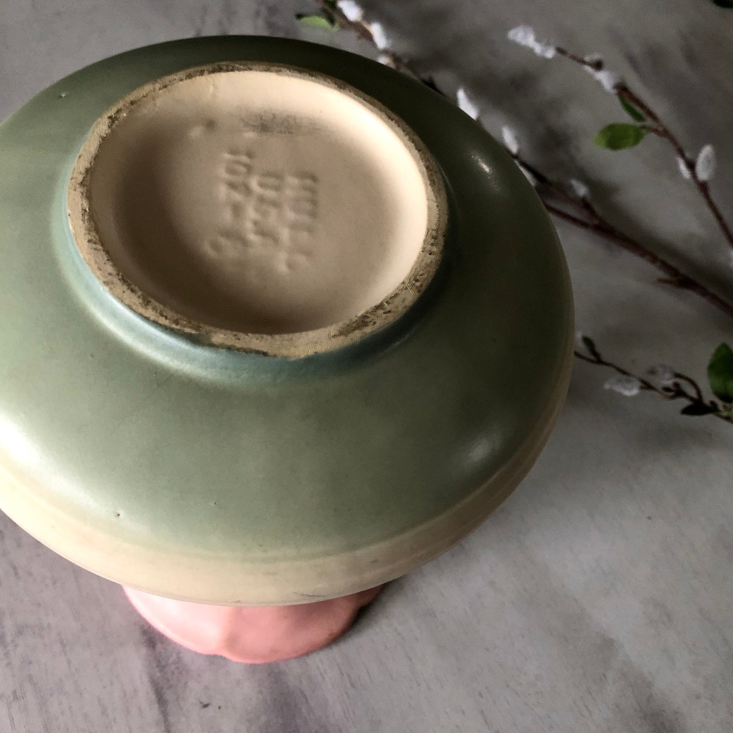 Vintage Hull Camellia Open Rose Pottery Vase (c.1940s)