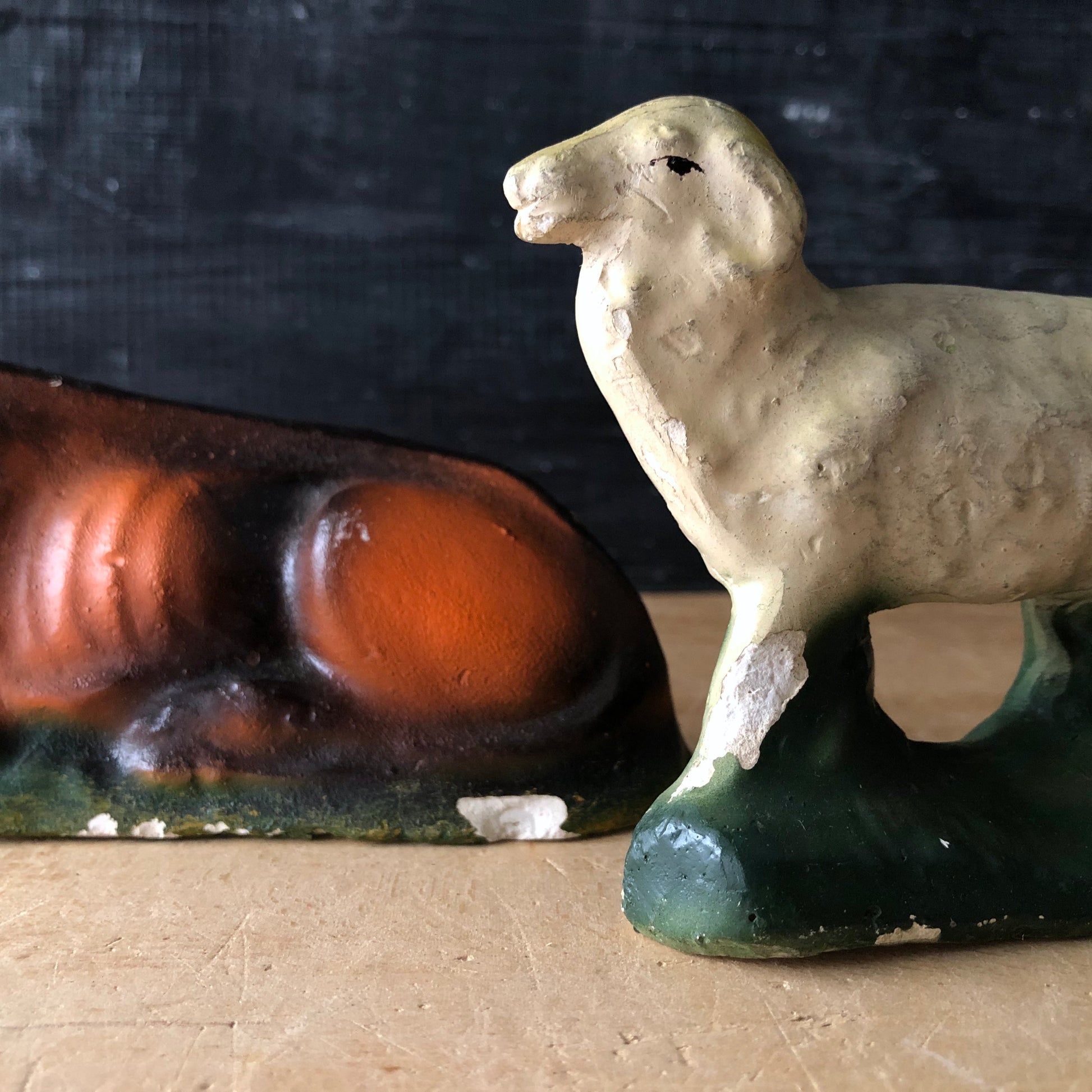 Vintage Chalkware Nativity Set (c.1940s)