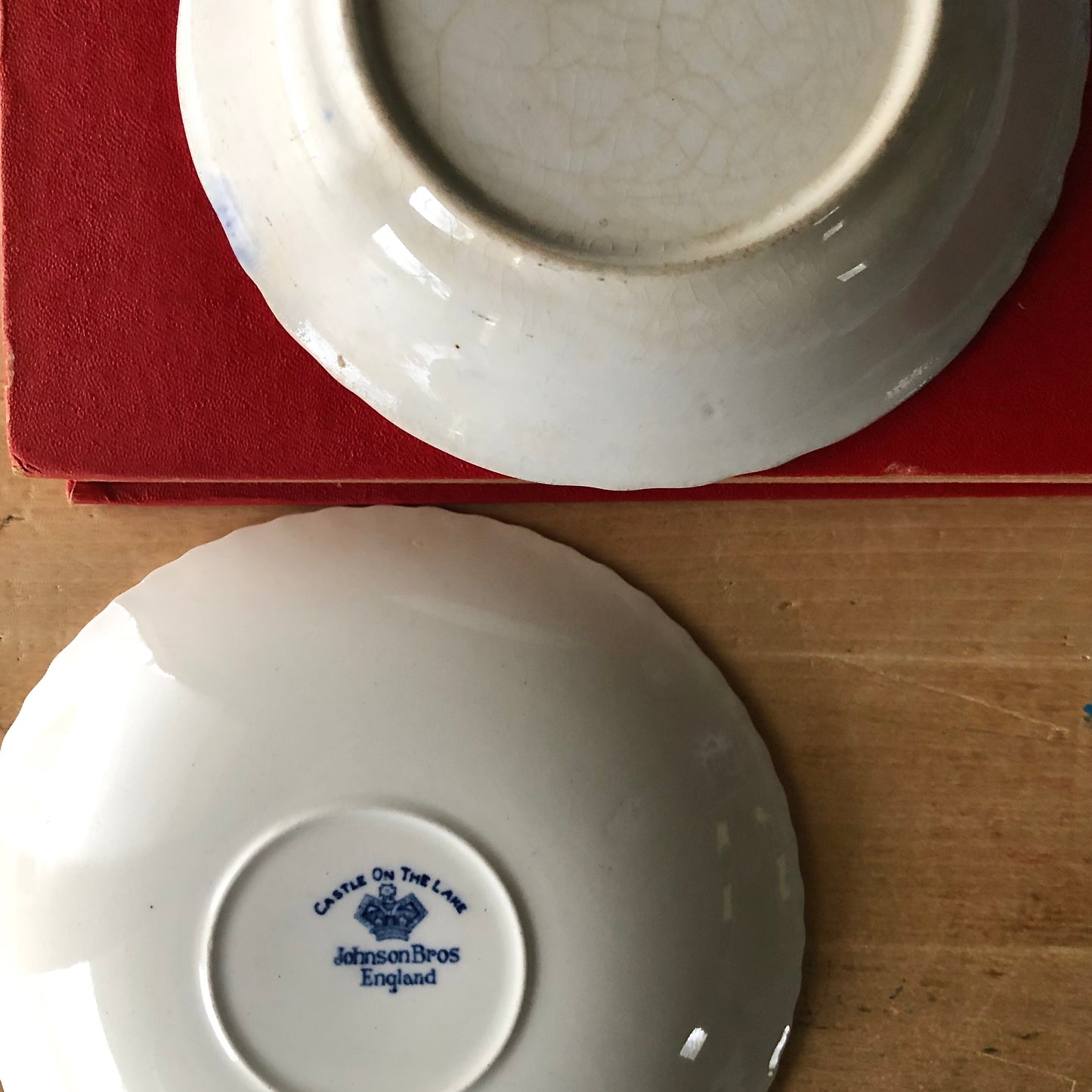 Mismatched Blue and White Tea Cups and Saucers