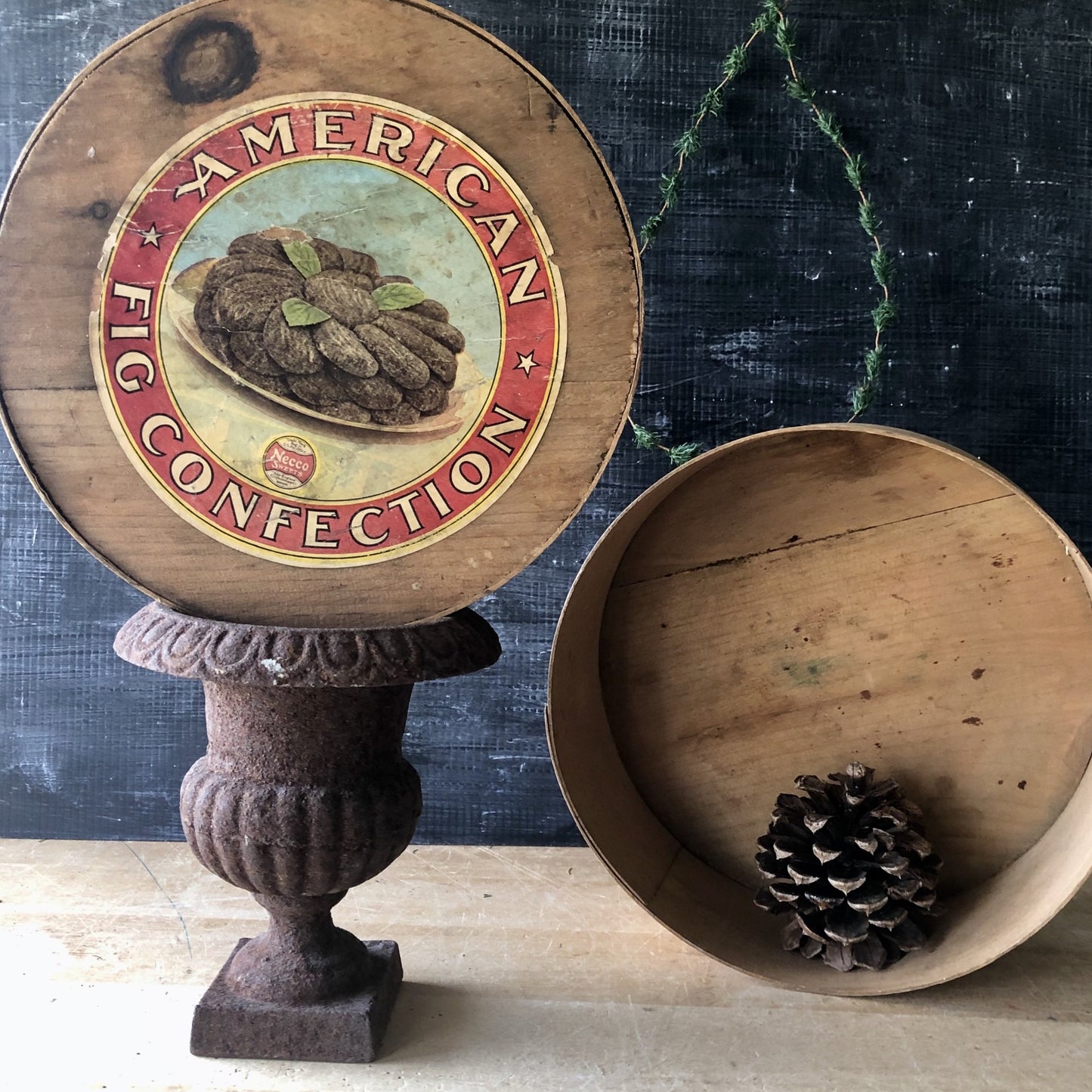 Antique Necco Advertising Bentwood Box (early 1900s)
