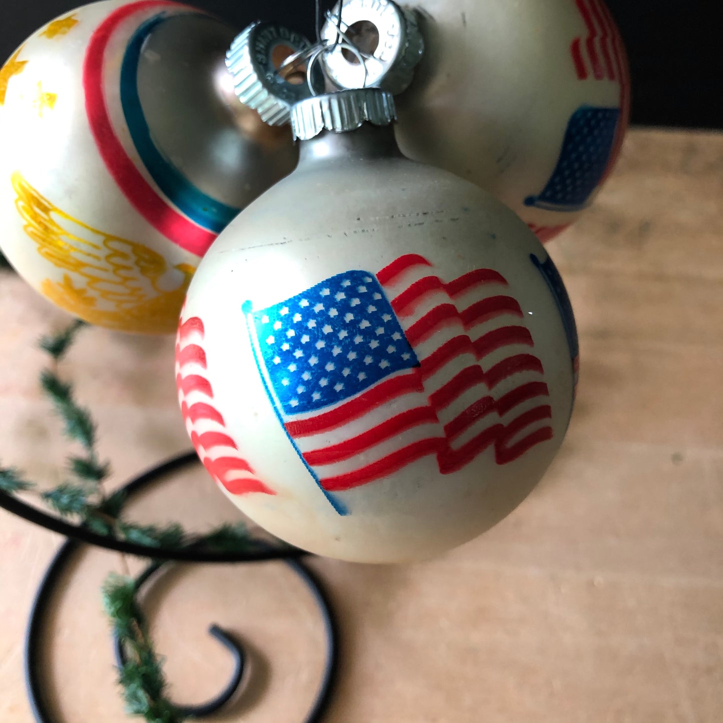 Shiny Brite Patriotic Glass Christmas Ornaments