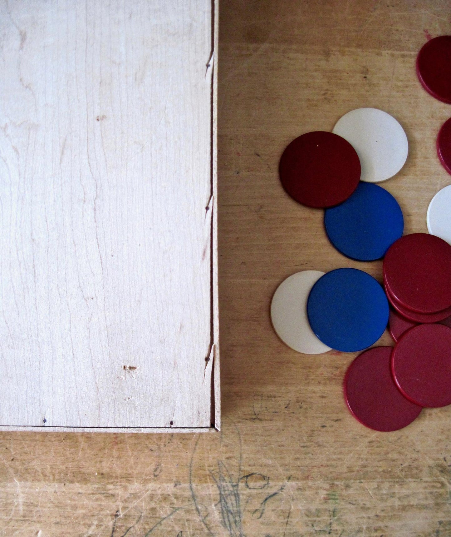 Vintage Game Board Set for Poker, Backgammon, Checkers, Chess