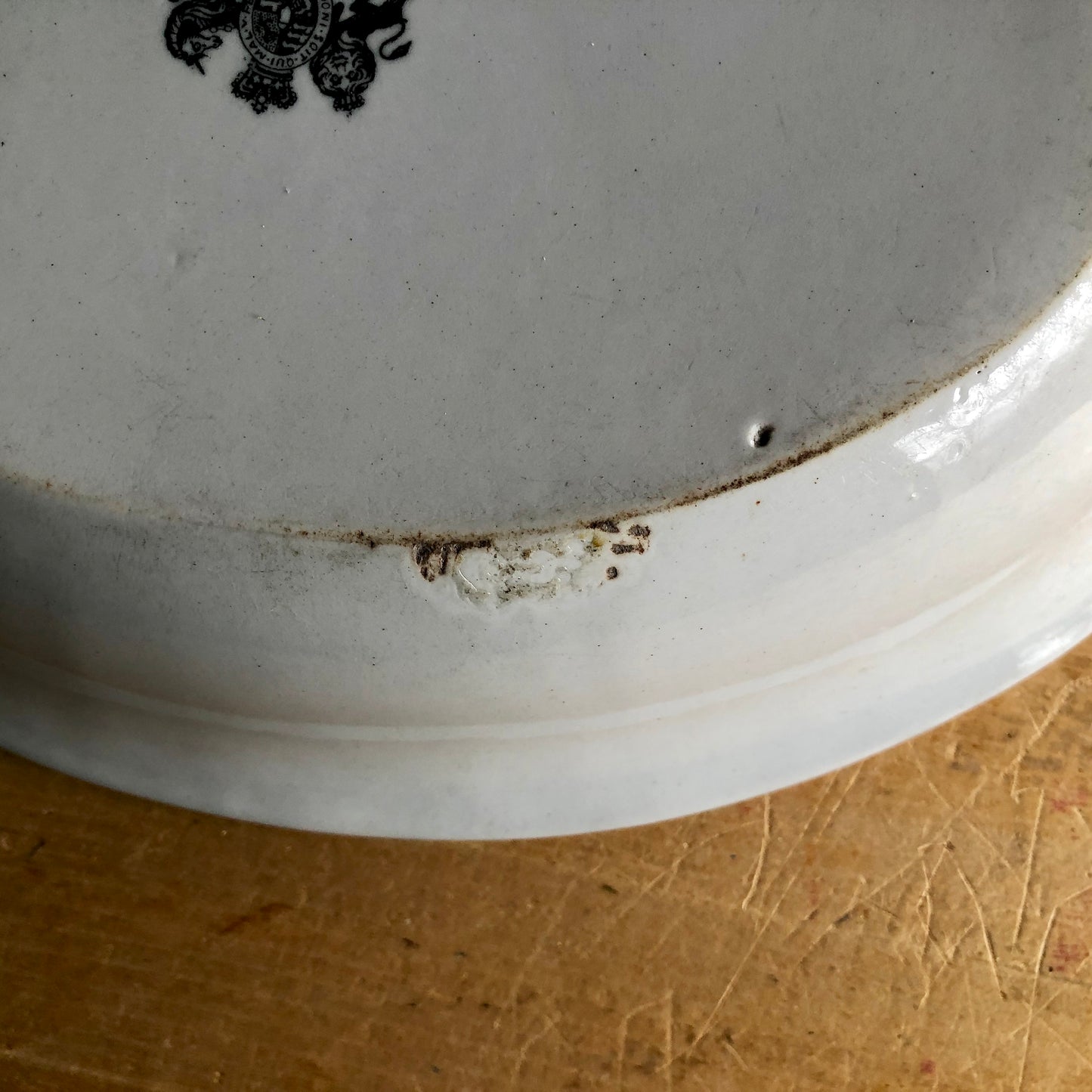 Antique White Oval Ironstone Bowl (c.1800s)