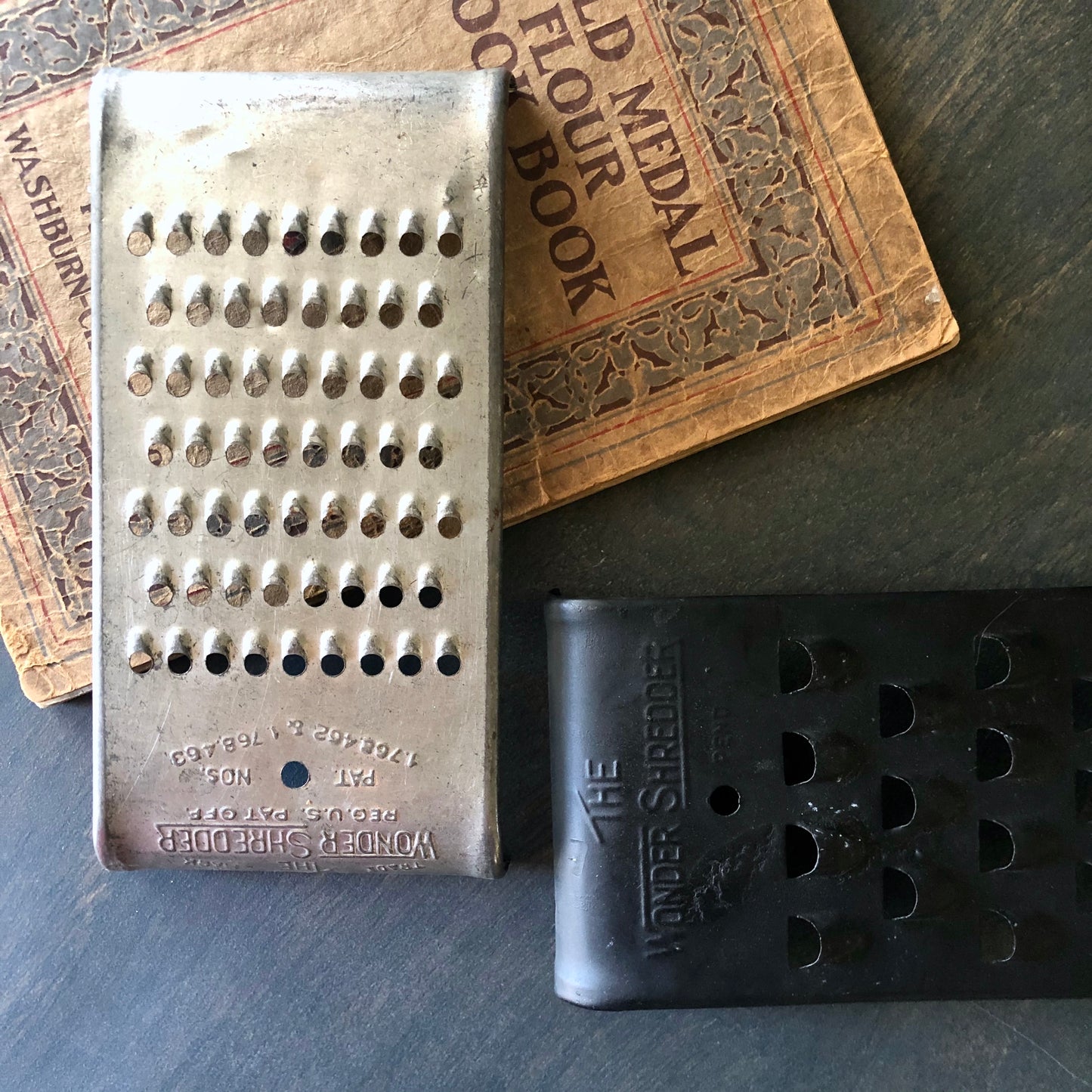 Vintage Wonder Shredder Food Grater, Set of 2 (c.1930s)