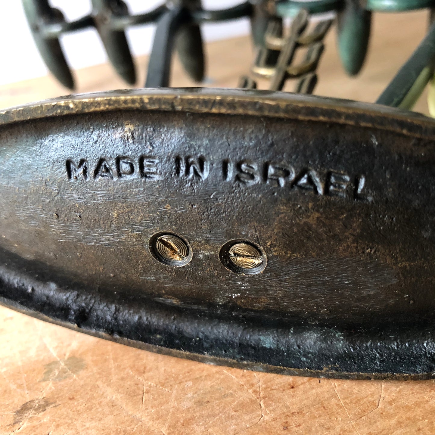 Vintage Brass Menorah Candle Holder