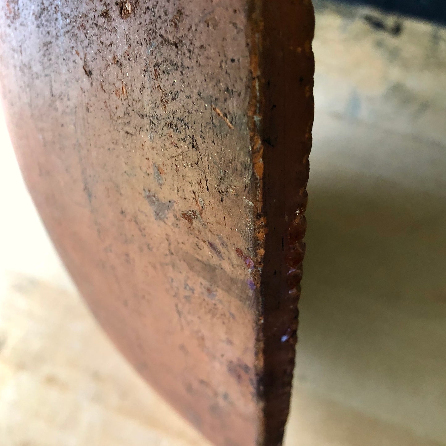 Antique Redware Loaf Dish with Yellow Slip Decoration (c.1800s)