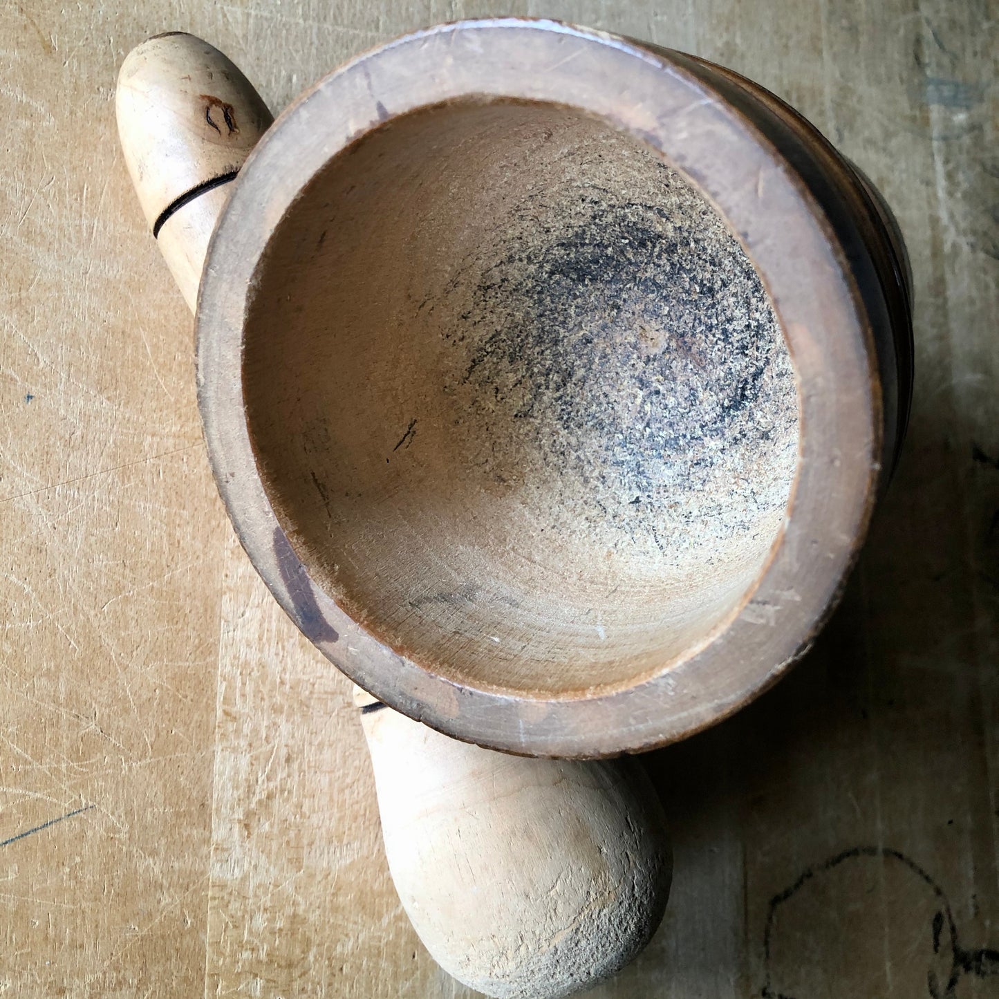 Wooden Mortar and Pestle from Italy