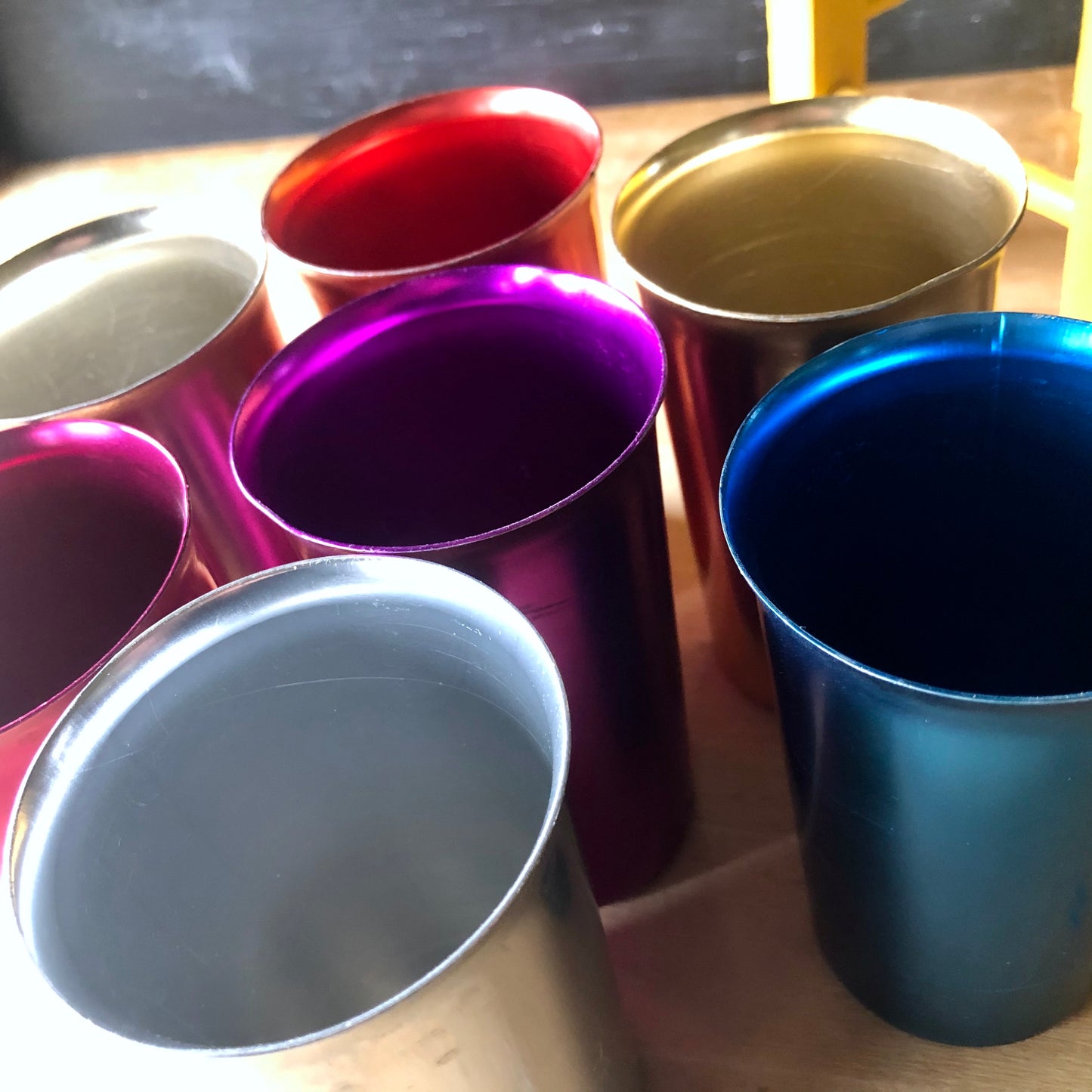 Vintage Sunburst Aluminum Tumblers (c.1950s)