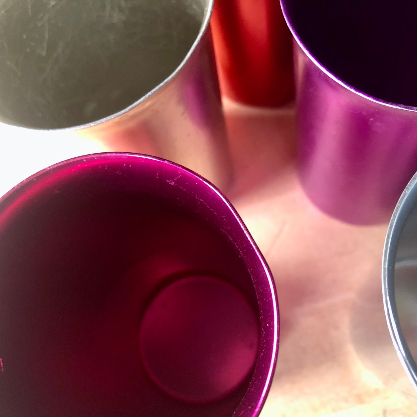 Vintage Sunburst Aluminum Tumblers (c.1950s)