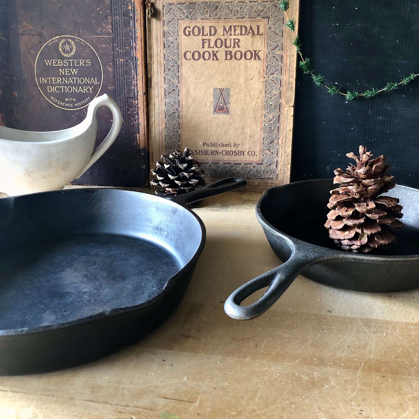 Vintage Lodge Cast Iron Skillets, Set of Two