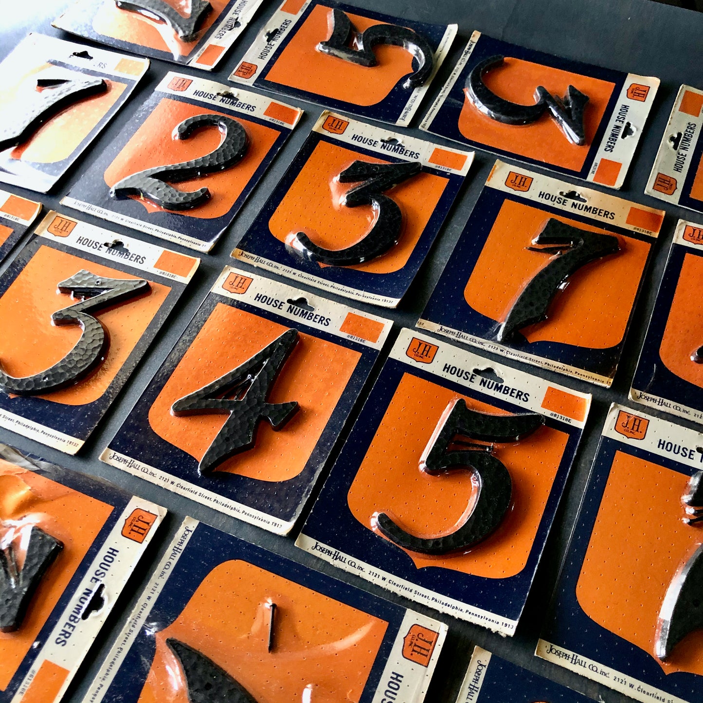 Vintage Hammered Black Metal House Numbers #3 (c.1970s) - Rush Creek Vintage