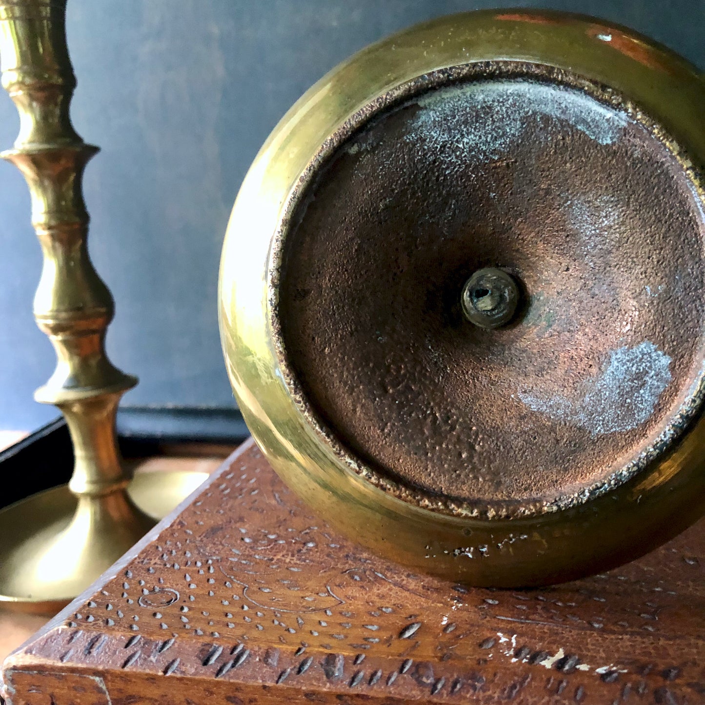 Solid Brass Vintage Candlestick Holders, Set of 2