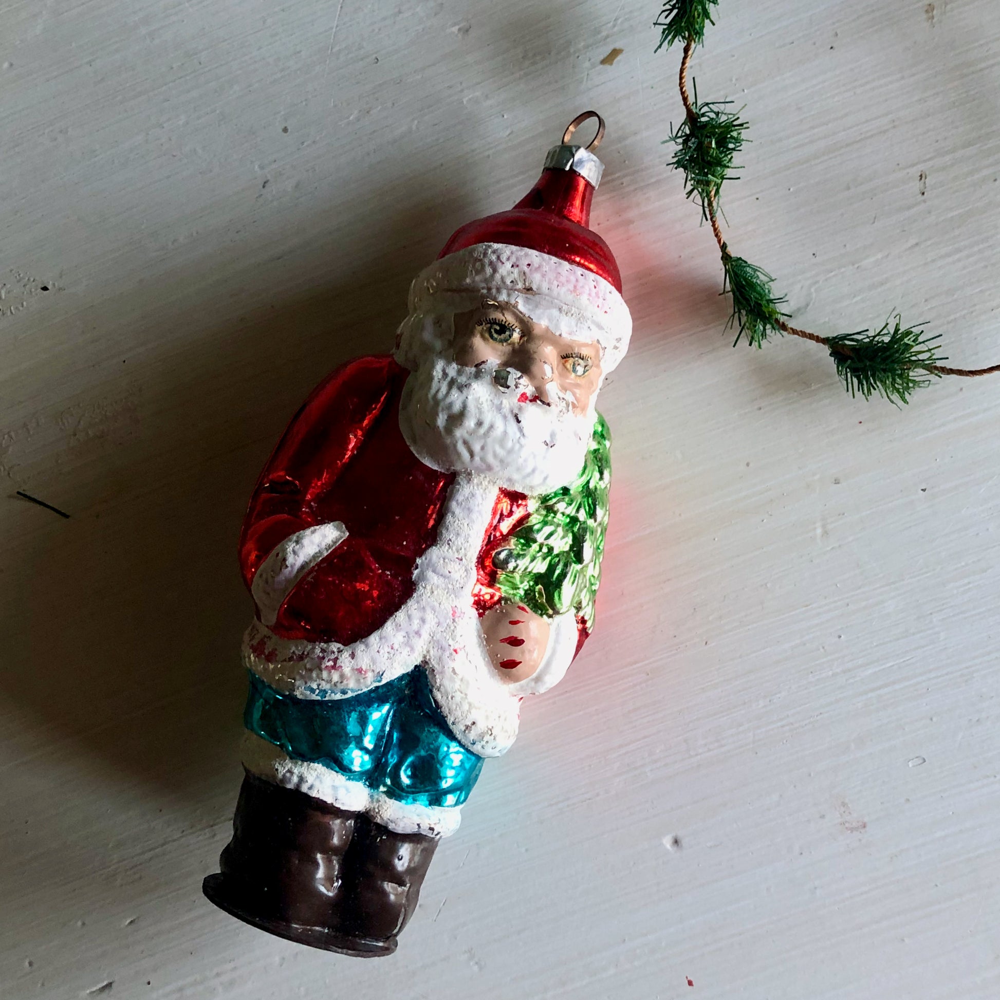 Vintage Santa Claus Blown Glass Ornament (c.1900s)