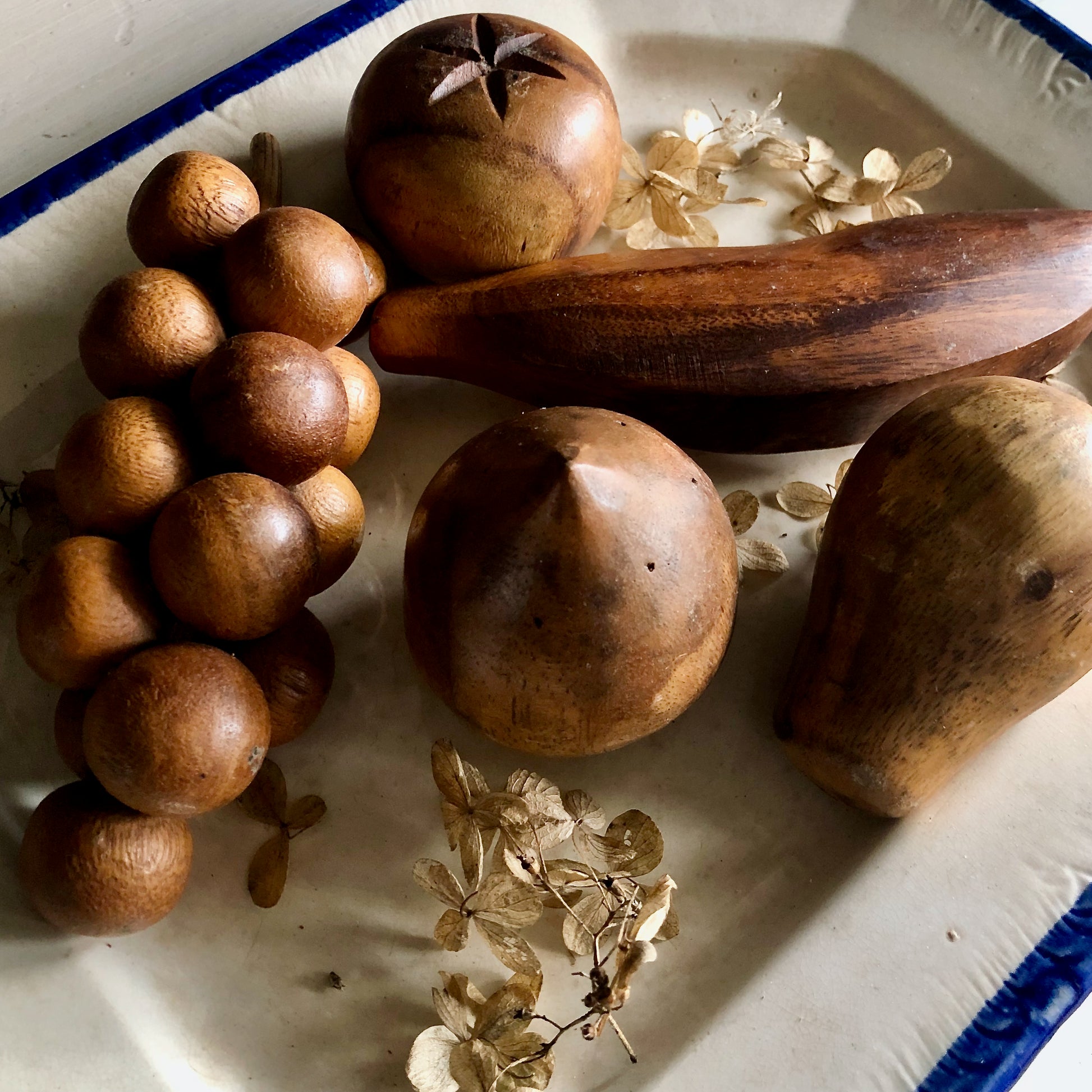 Vintage Carved Wooden Fruit (c.1970s)