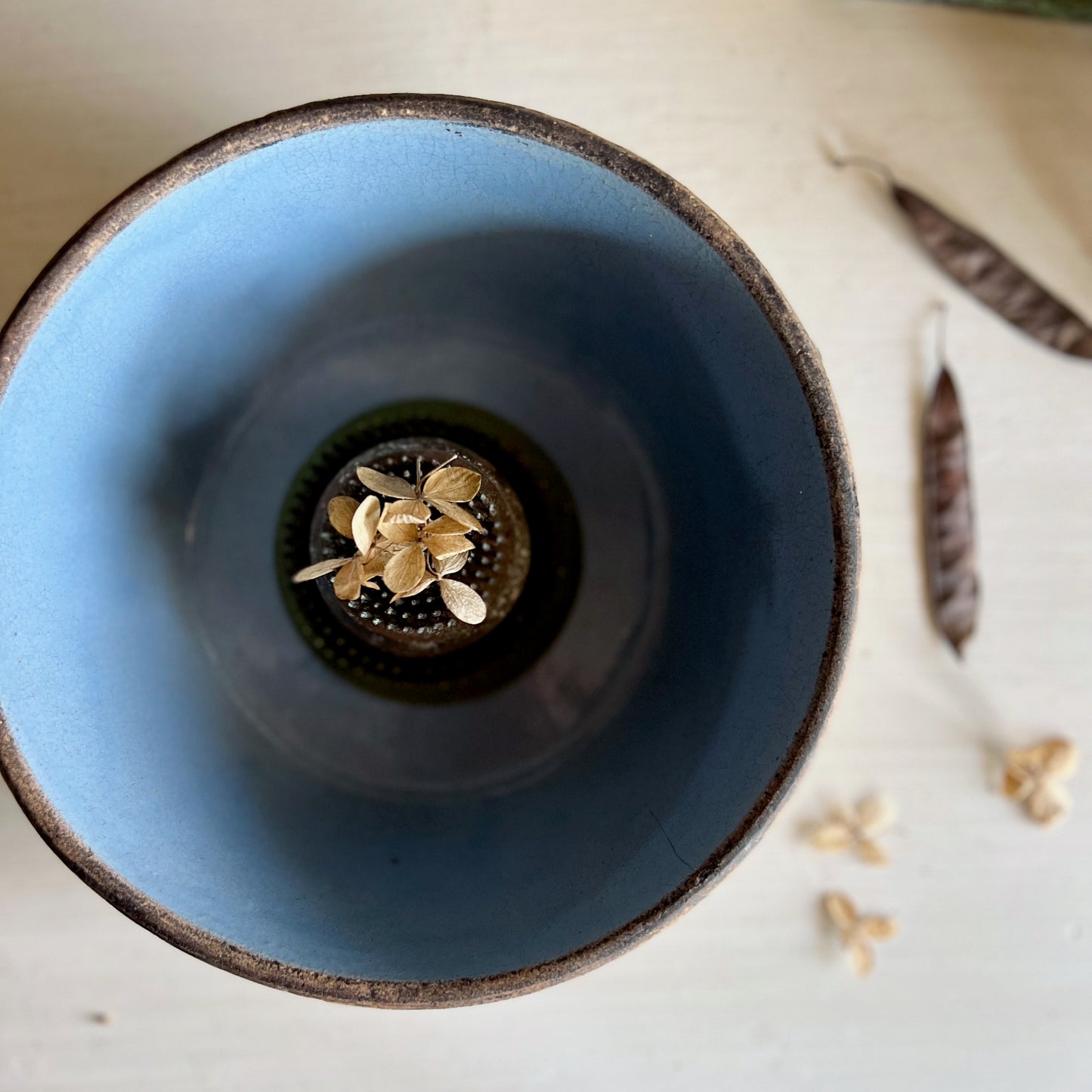 Primitive Blue Farmhouse Mixing Bowl