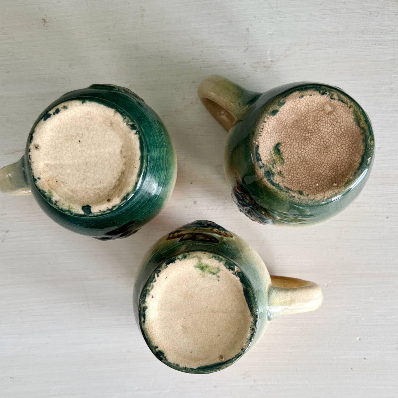 Antique Roseville Yellow Ware Holland Mugs (c.1900s)
