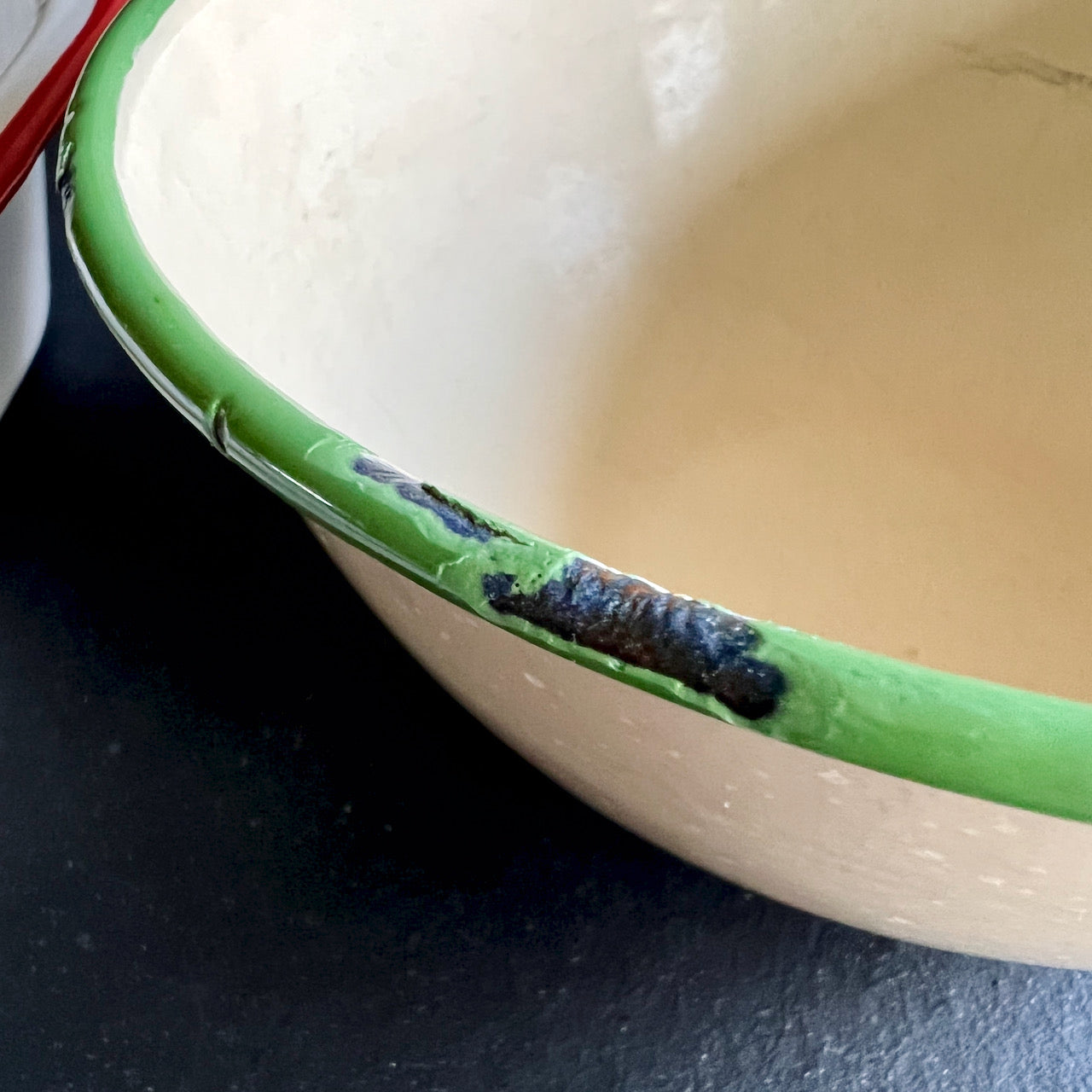 3 Piece Porcelain Enamelware Kitchen Prep Set (c.1940s)