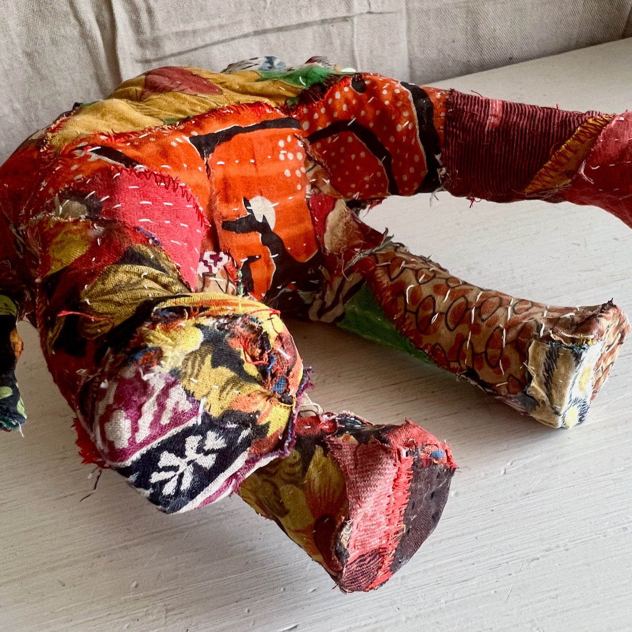 Kantha Patchwork Covered Elephant Figure