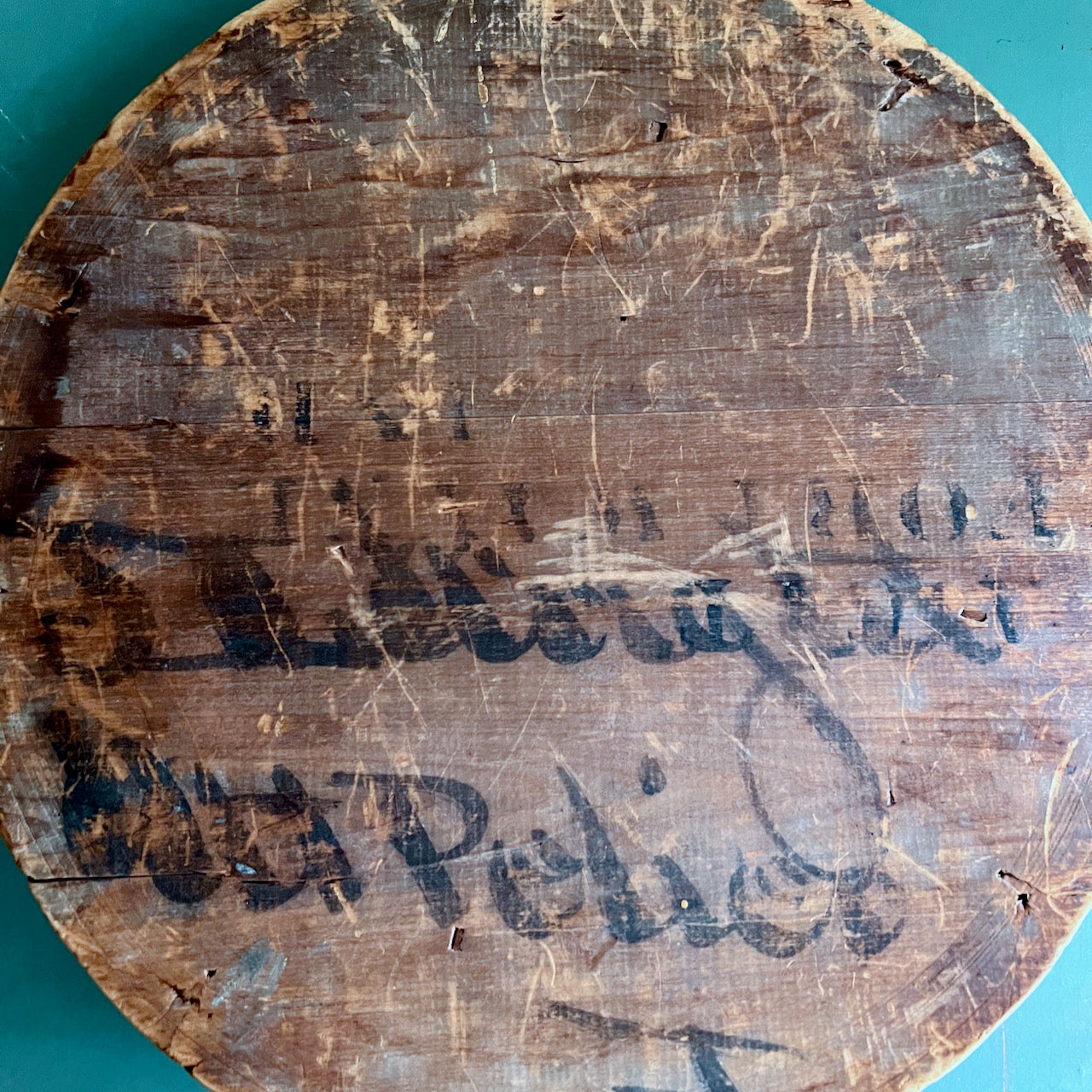 Antique Folk Art Scene On Wooden Plaque (c.1800s)