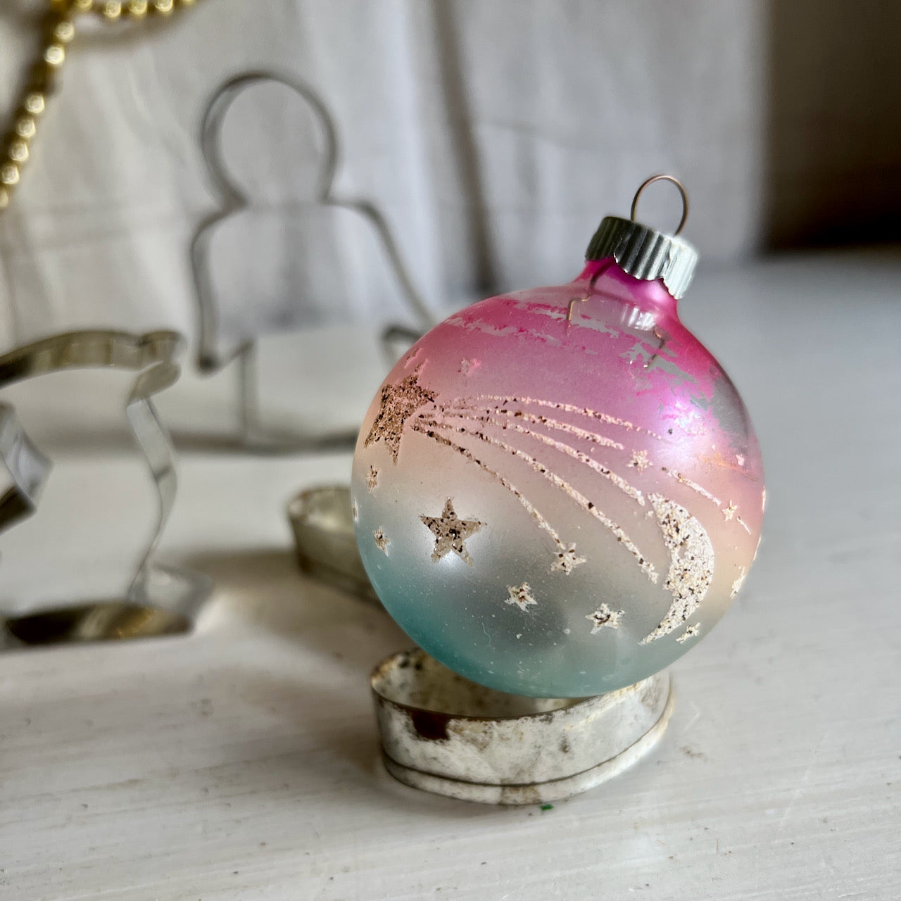 War Time Unsilvered Glass Christmas Ornaments (c.1940s)