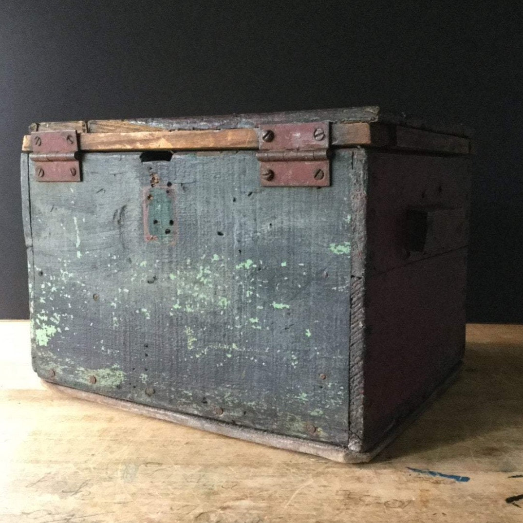 Primitive Toy Box with Wooden Blocks (c.1900s)