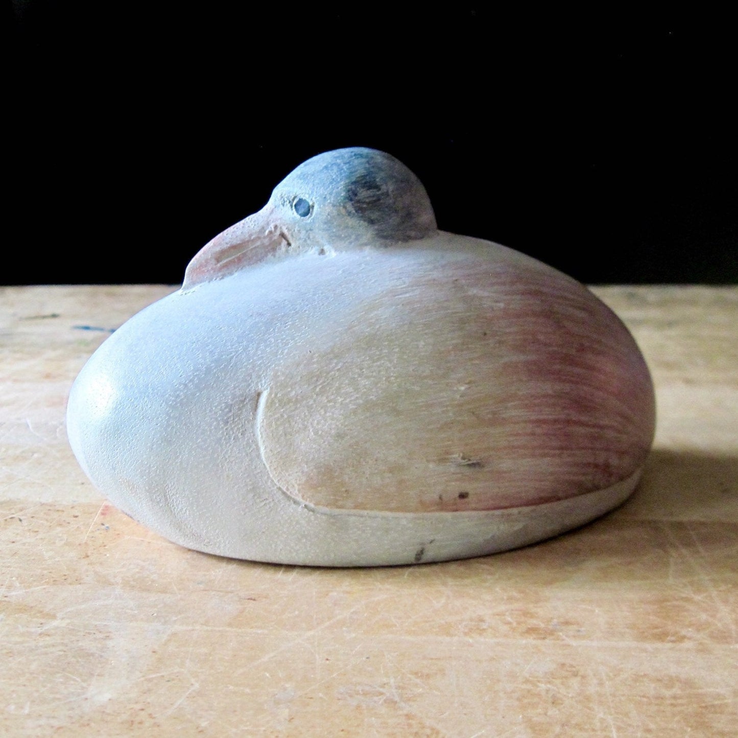Rustic Carved Wooden Duck (c.1980s)