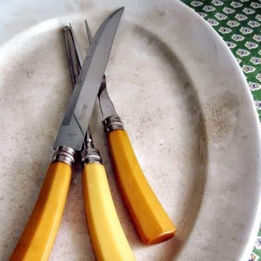 Vintage Sheffield Carving Set with Bakelite Handles (c.1950s)