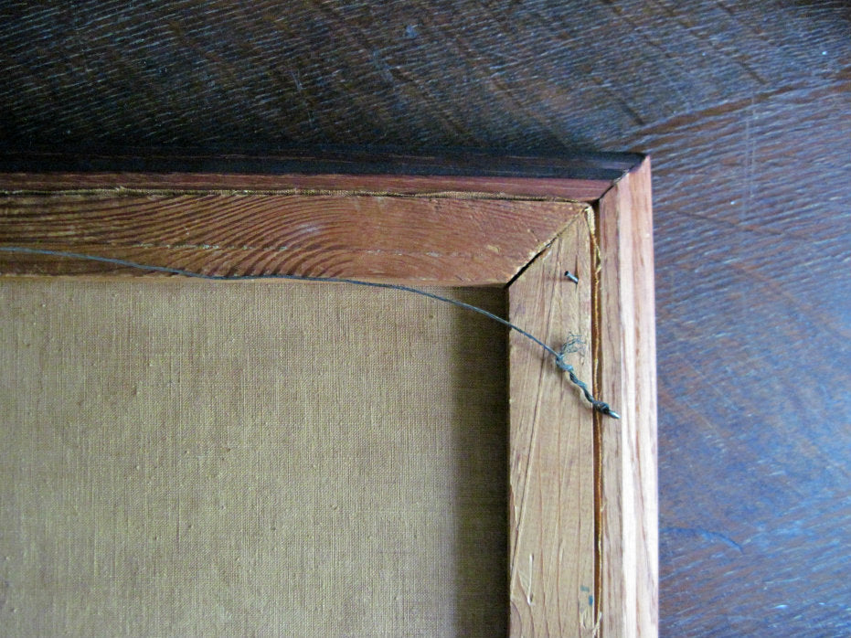 Framed Oil Painting of Mediterranean Village (c.1920s)