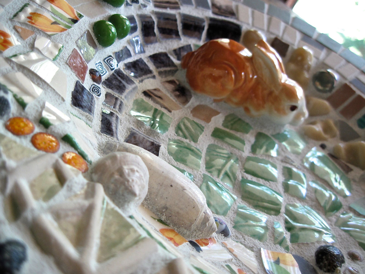 Handmade Mosaic Art Bunny Bowl