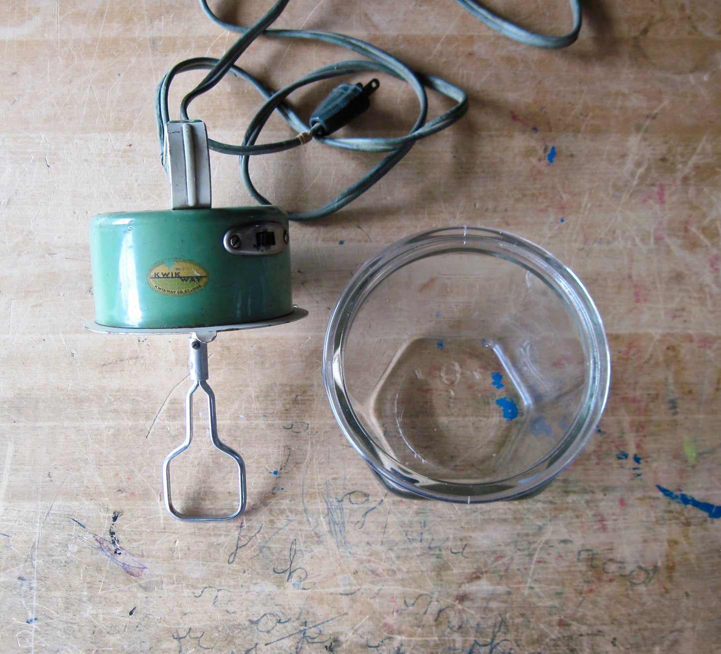 Vintage Kwik Way Egg Beater Mixer Jar | Retro Kitchenware (c.1940s)