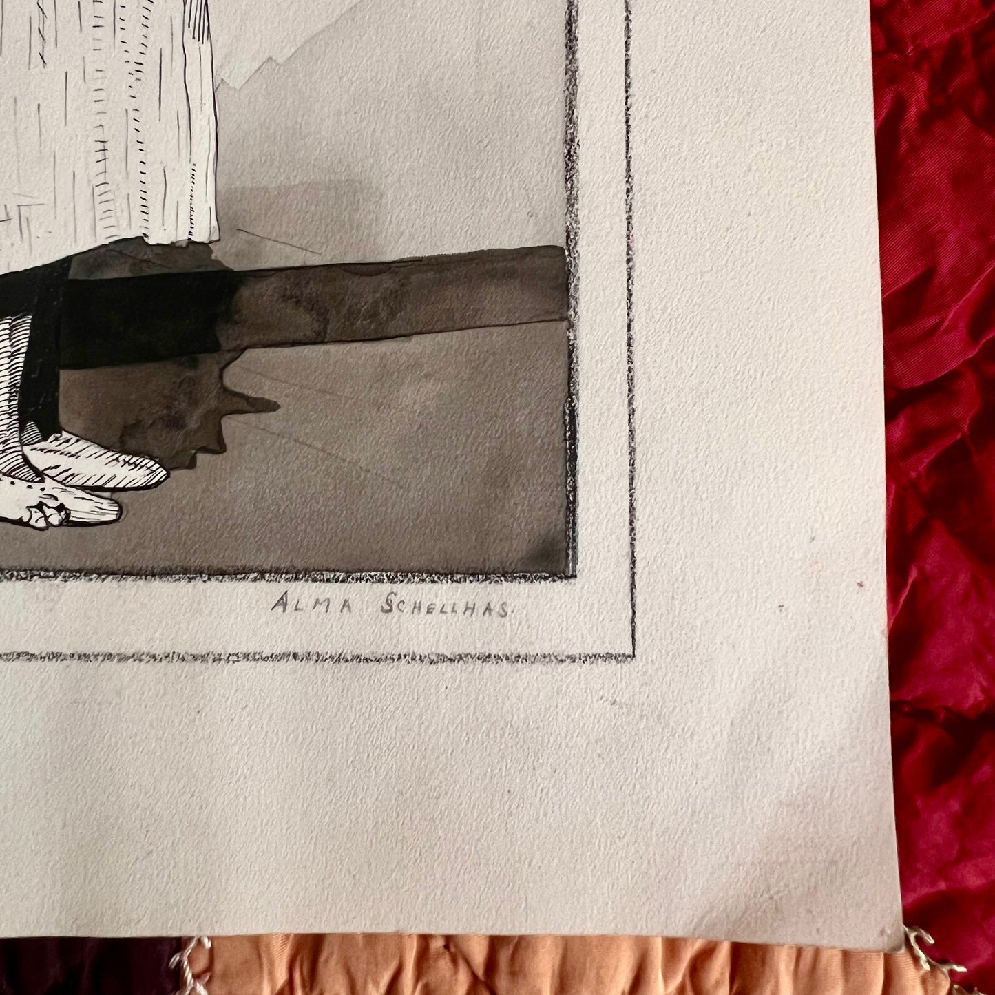 Original Pen & Ink Drawing of Caribbean Mauby Woman, 1941