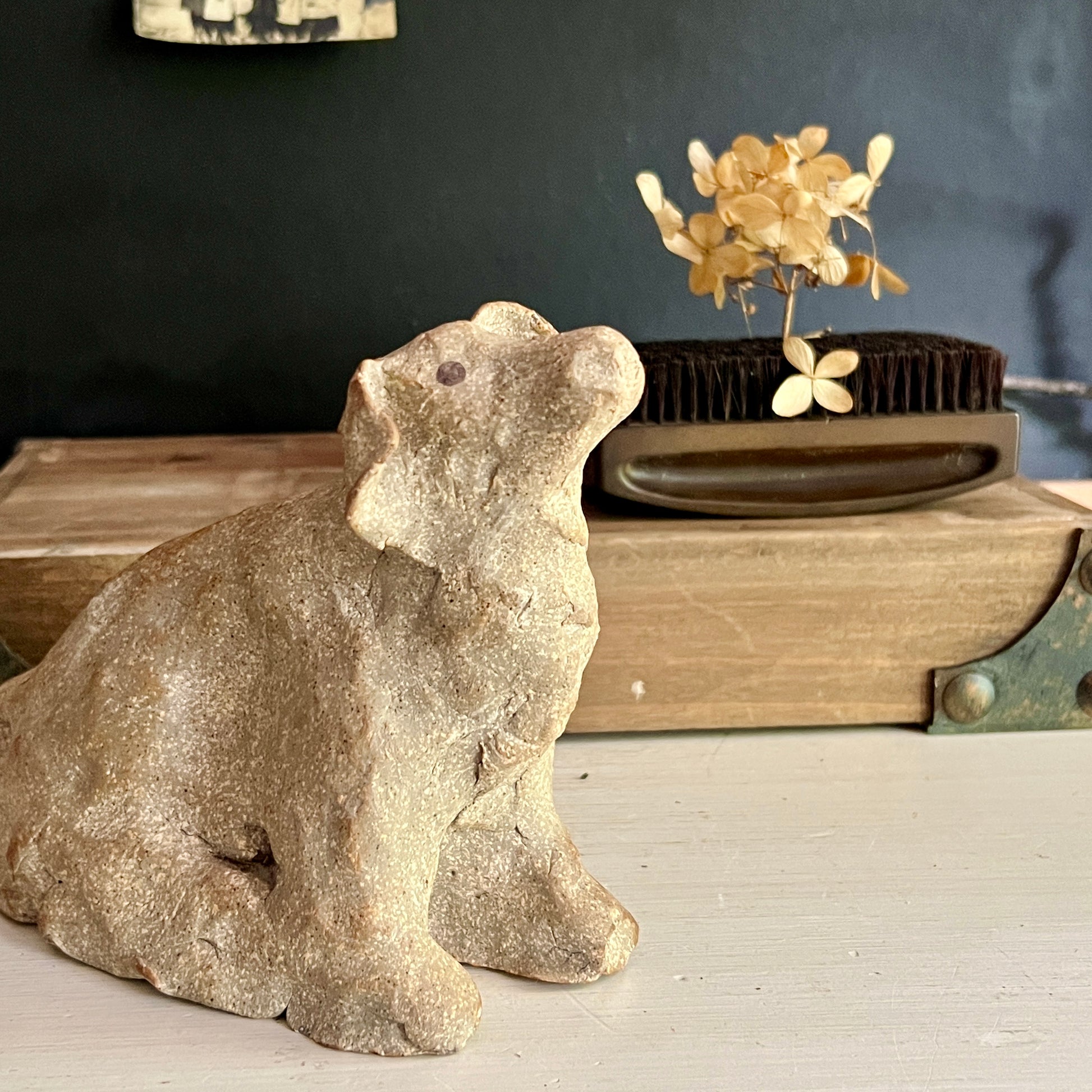 Vintage Hand Crafted Pottery Dog