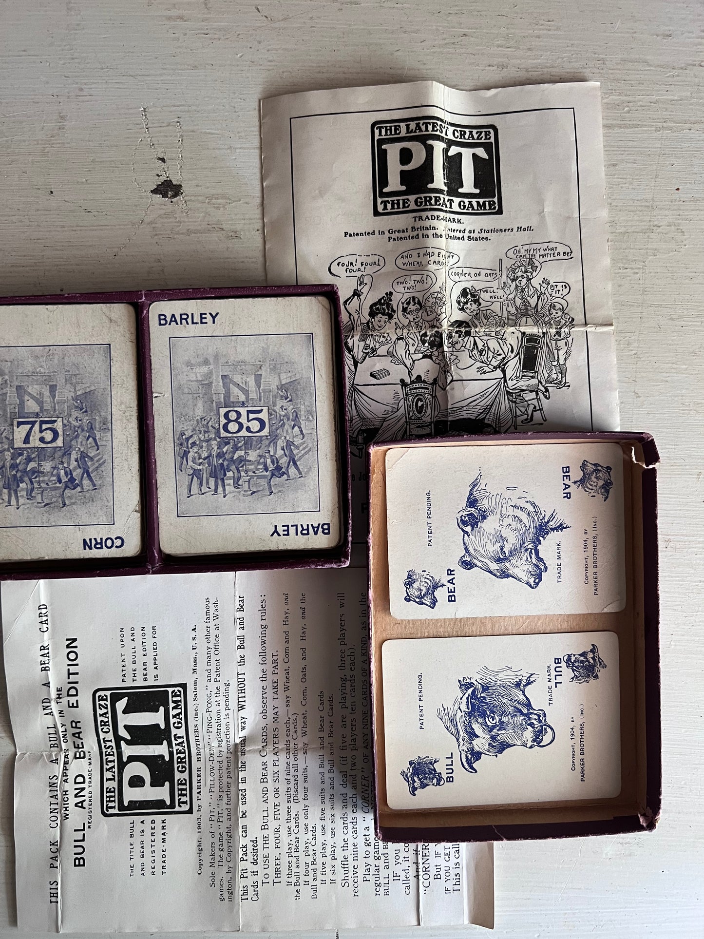 Vintage PIT Card Game, Bull and Bear Edition, c.1915