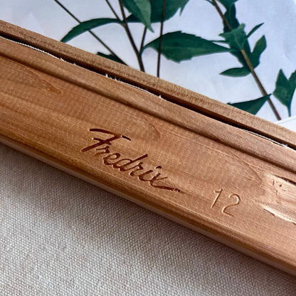 Naive Student Painting of Colorful Peppers in Simple Wooden Frame