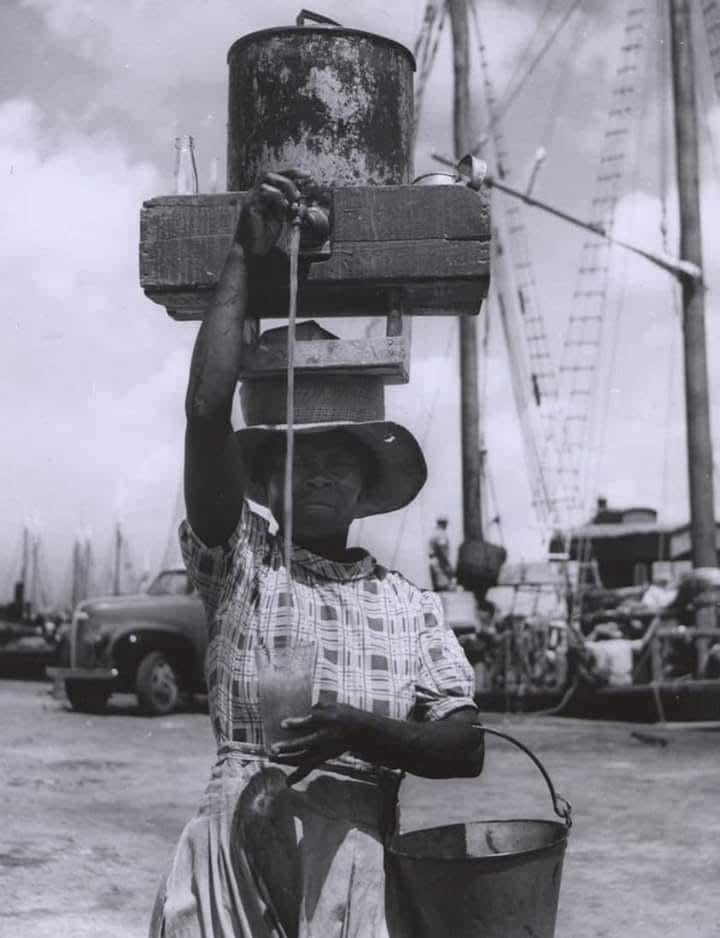 Original Pen & Ink Drawing of Caribbean Mauby Woman, 1941