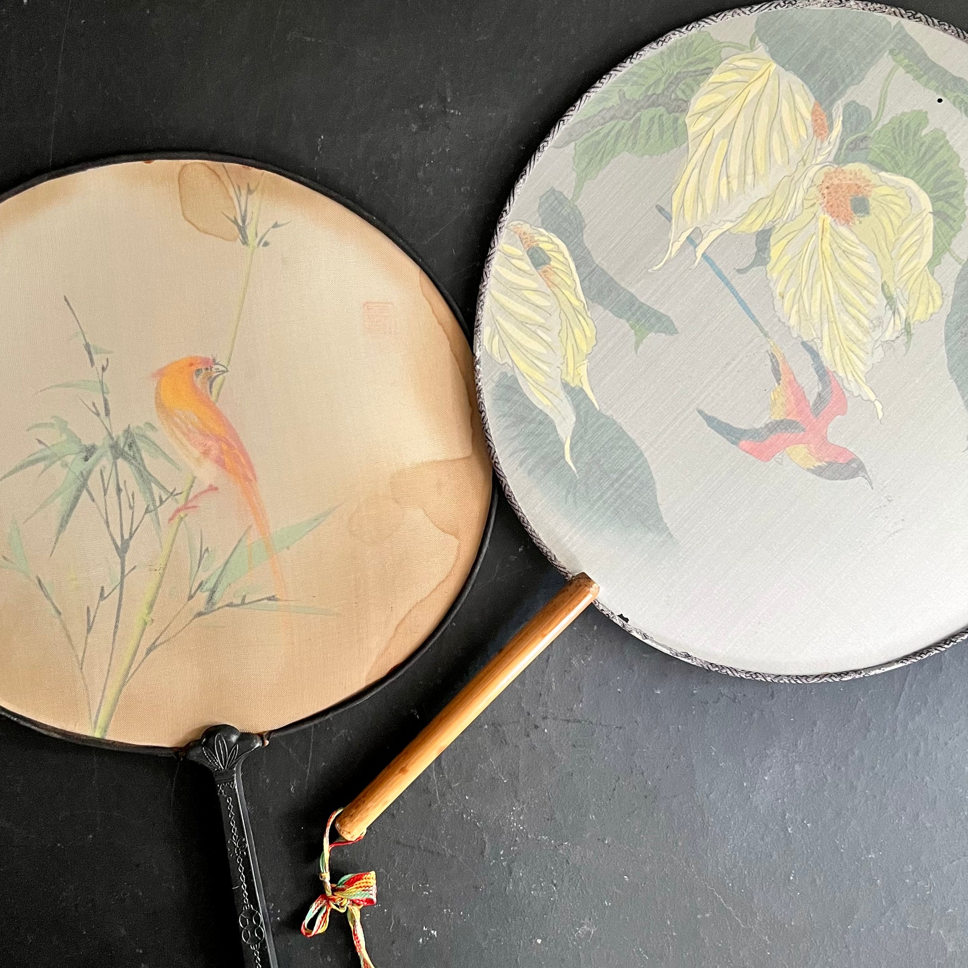 Vintage Japanese Hand Fans, Set of 3