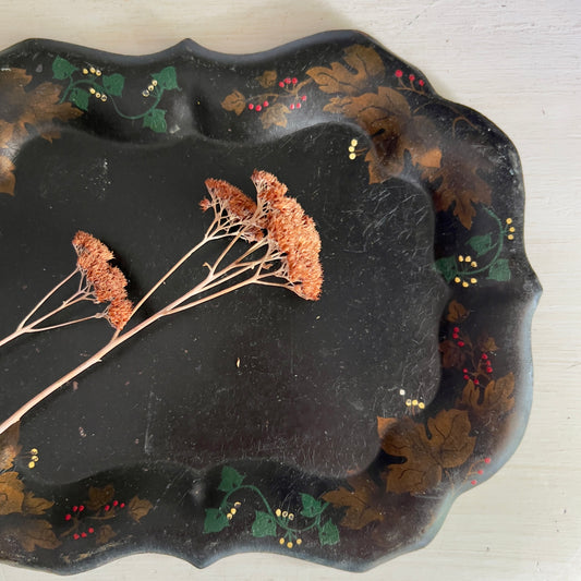 Early Tole Painted Metal Tray