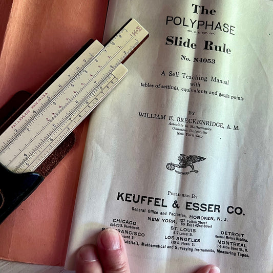 Keuffel & Esser Polyphase Slide Rule with Case and Instruction Manual