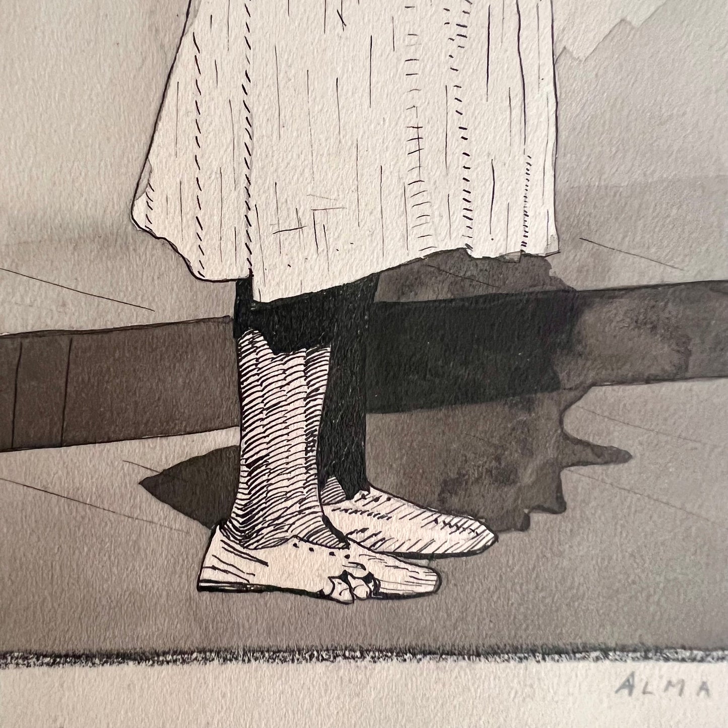 Original Pen & Ink Drawing of Caribbean Mauby Woman, 1941