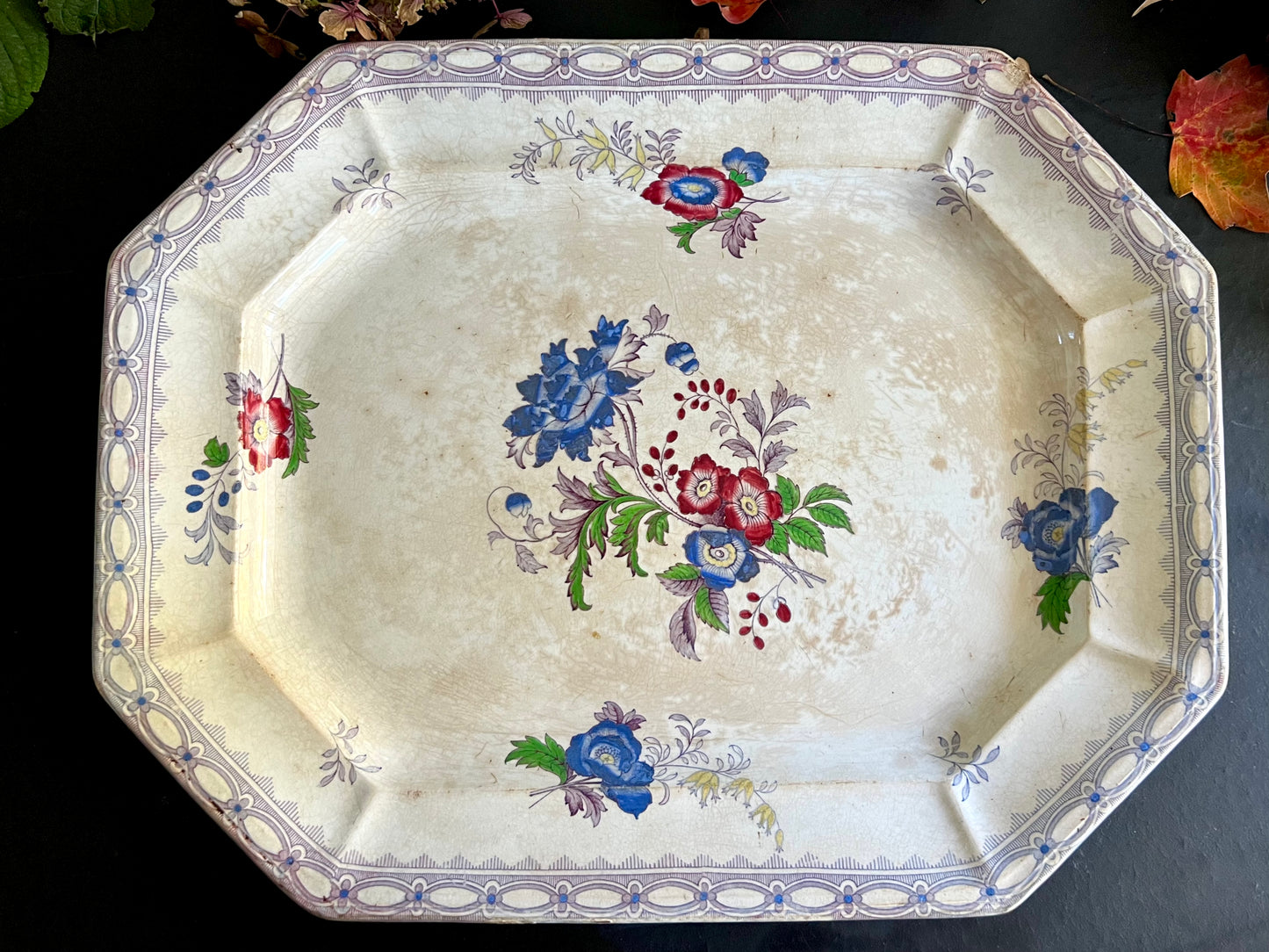 Antique John & Samuel Alcock Jr. Transferware Platter (c.1848)