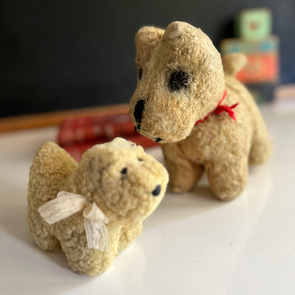 Early Straw Stuffed Plush Dog and Fuzzy Pup