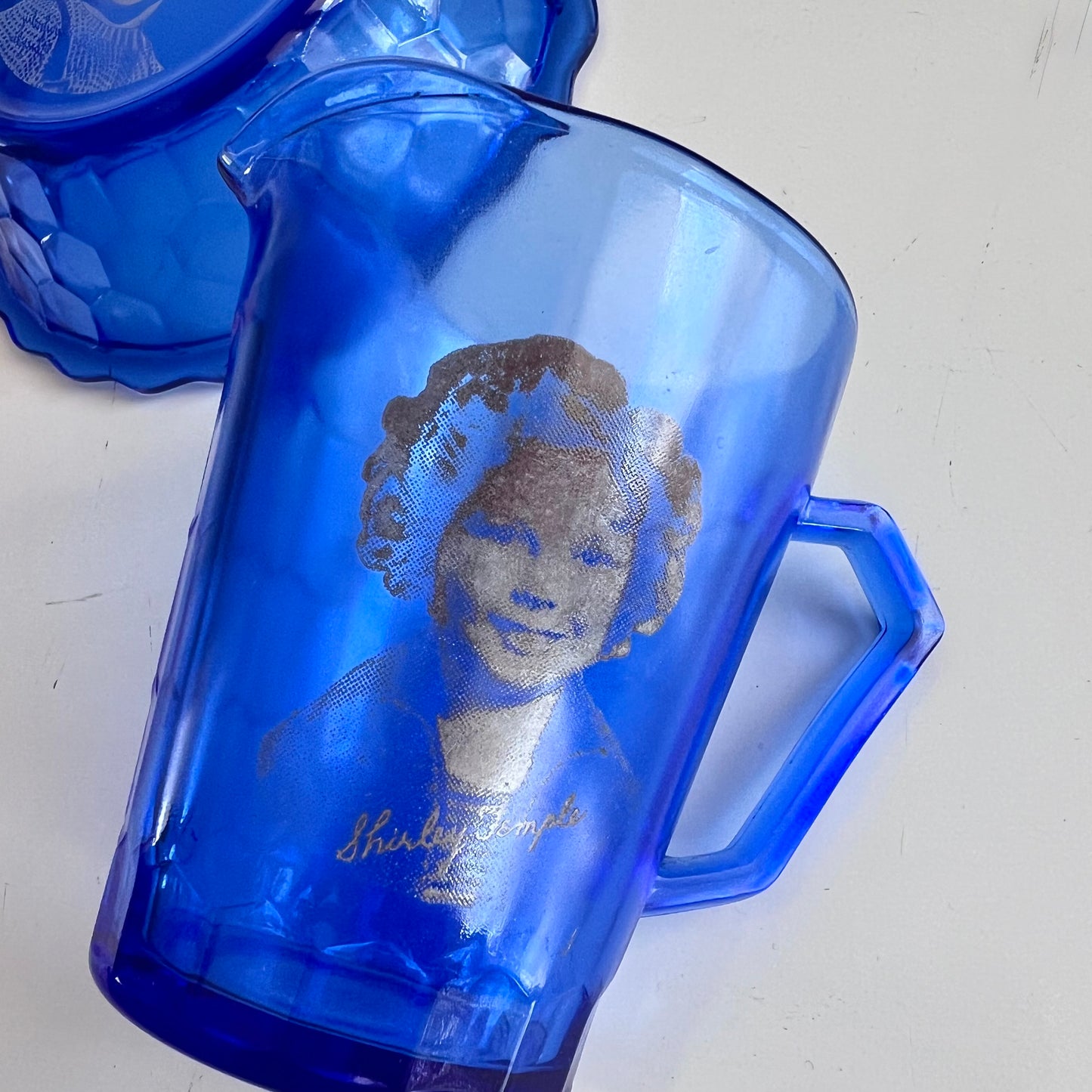 Hazel Atlas Cobalt Blue Shirley Temple Breakfast Set, c.1930s